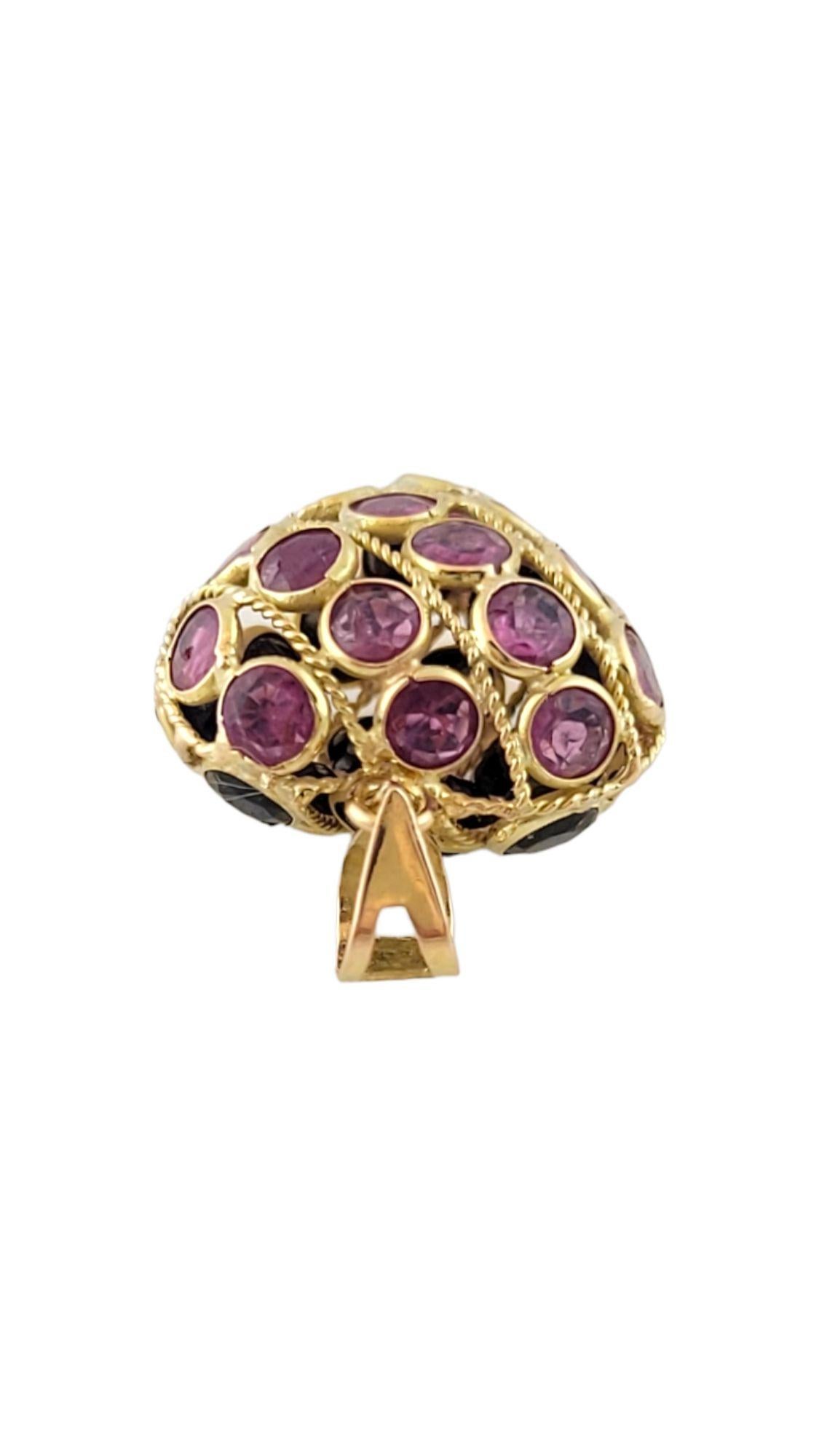 14K Yellow Gold Reversable Natural Sapphire/Ruby Heart Charm #14616 In Good Condition In Washington Depot, CT