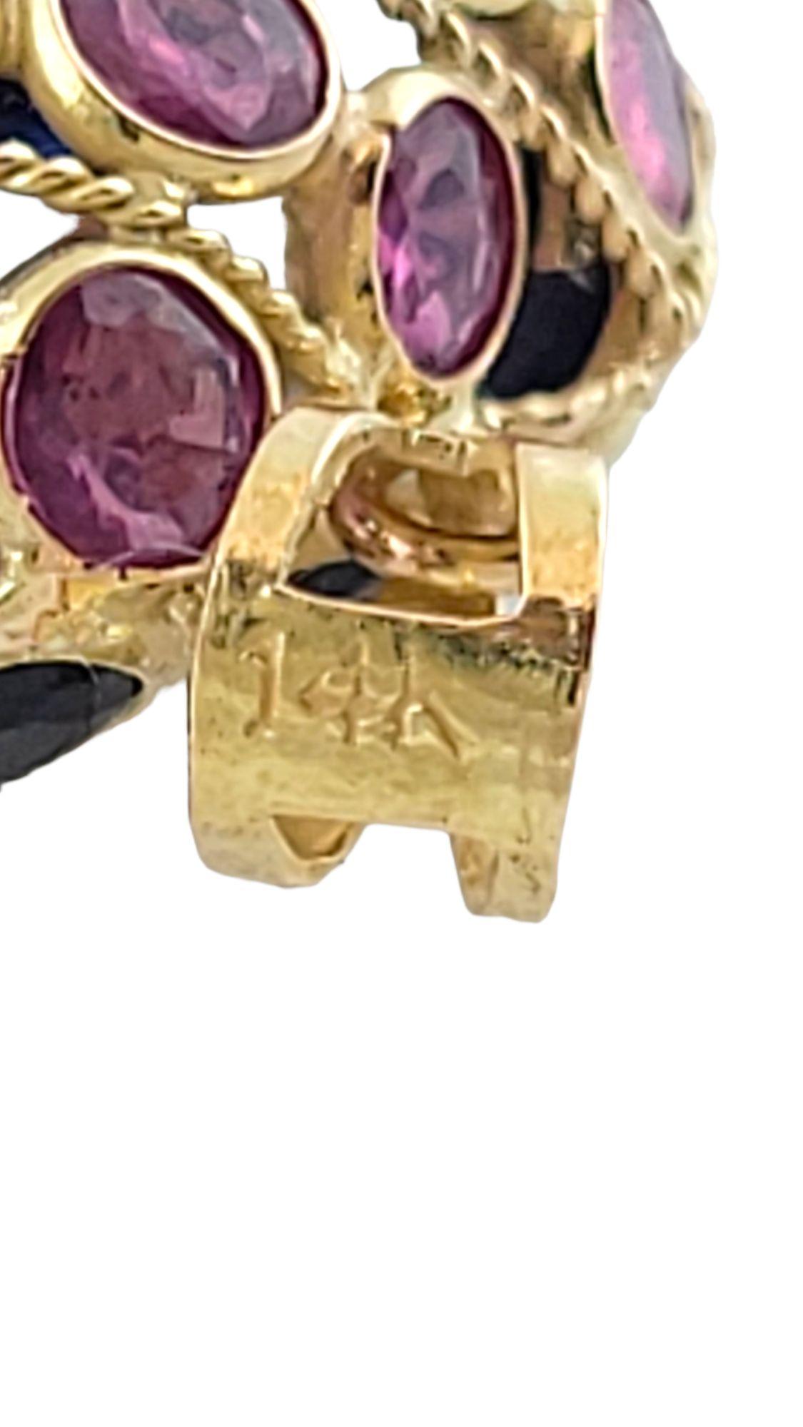Women's 14K Yellow Gold Reversable Natural Sapphire/Ruby Heart Charm #14616