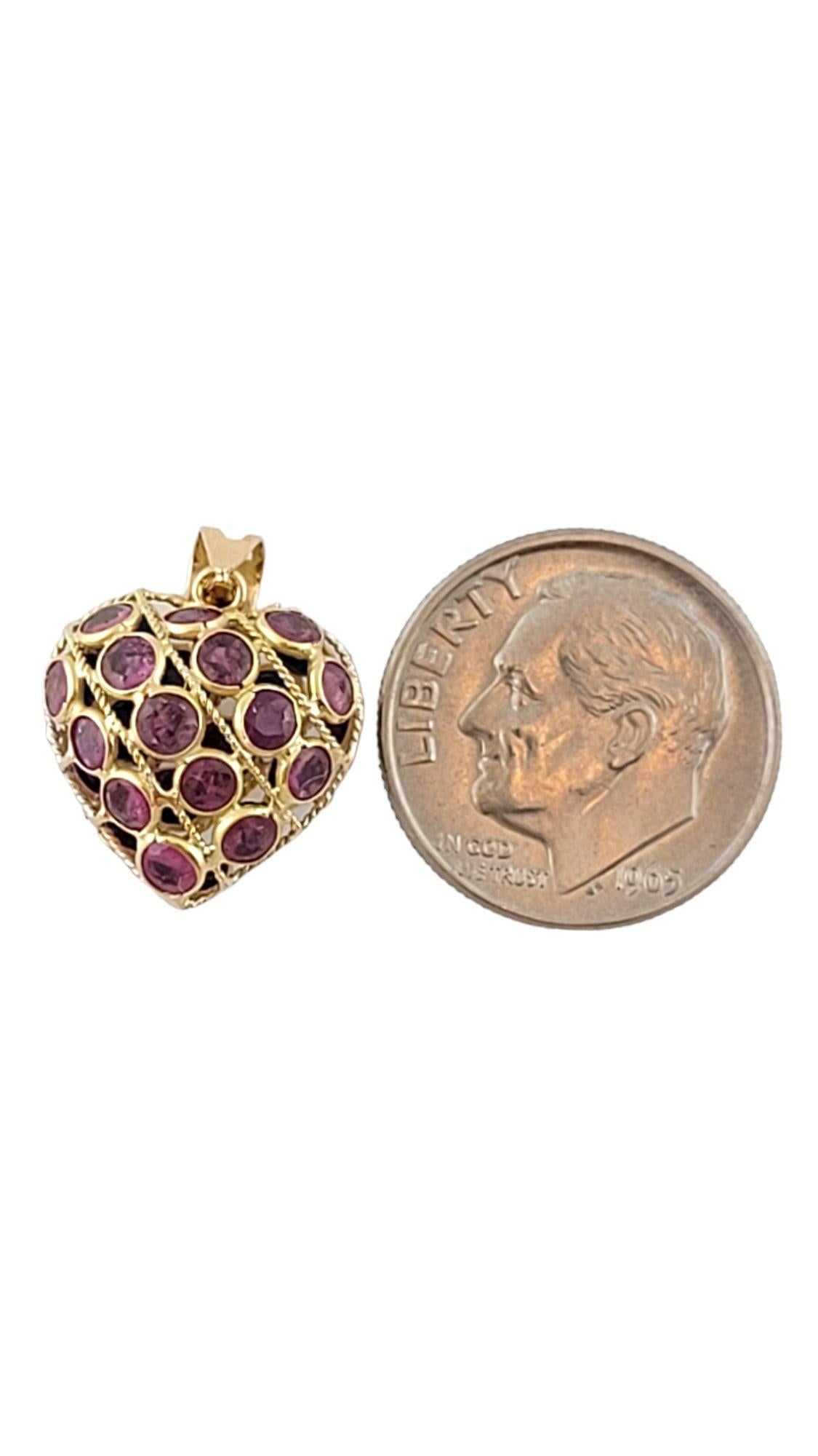 14K Yellow Gold Reversable Natural Sapphire/Ruby Heart Charm #14616 1