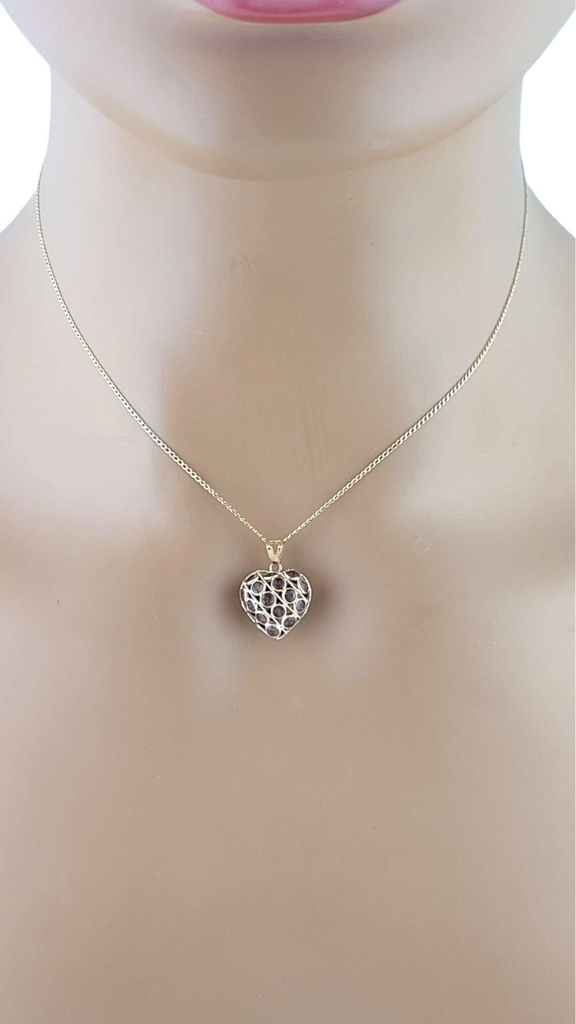 14K Yellow Gold Reversable Natural Sapphire/Ruby Heart Charm #14616 2