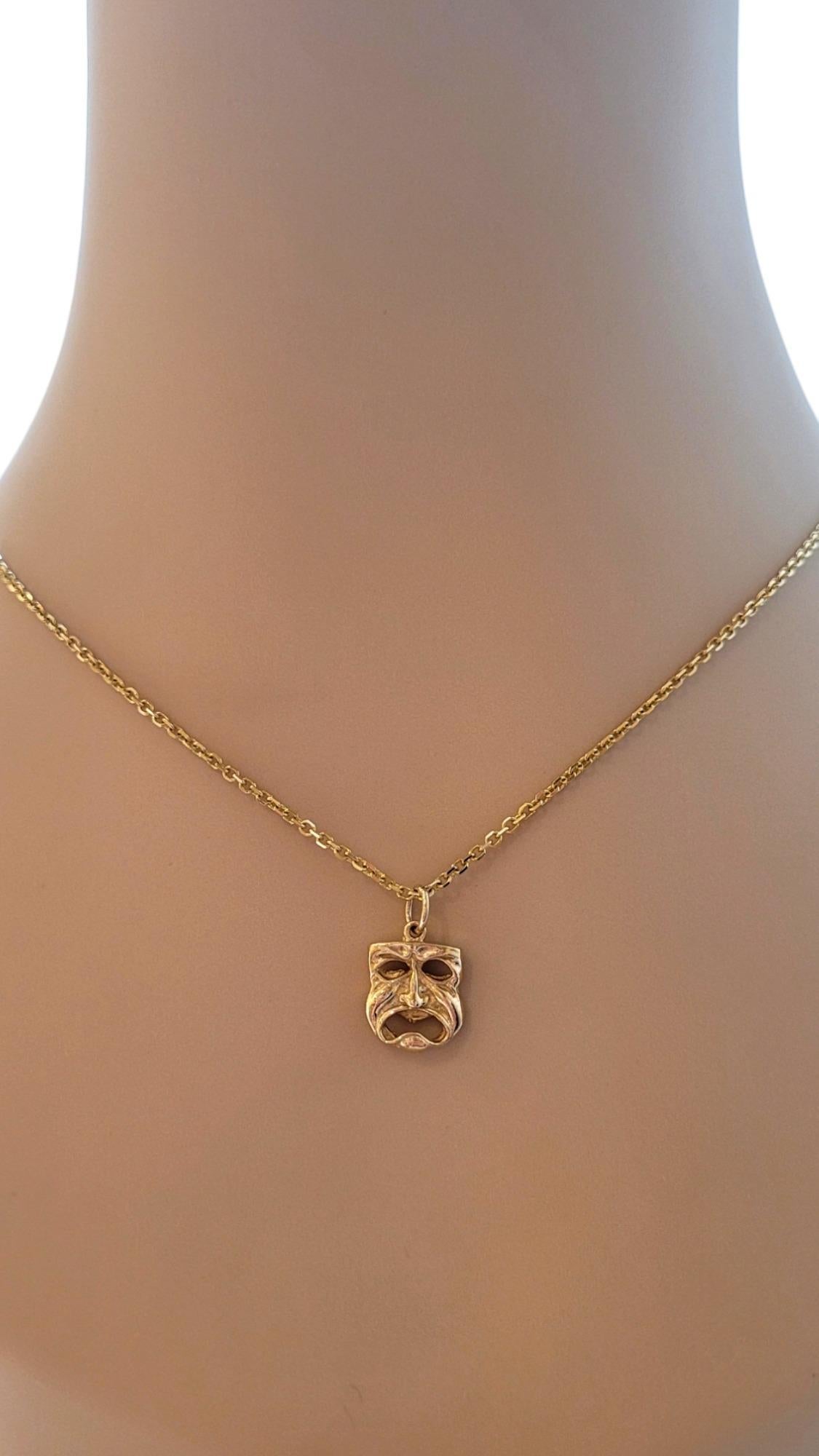Charm in oro giallo 14K reversibile Commedia e Tragedia #20542 in vendita 6