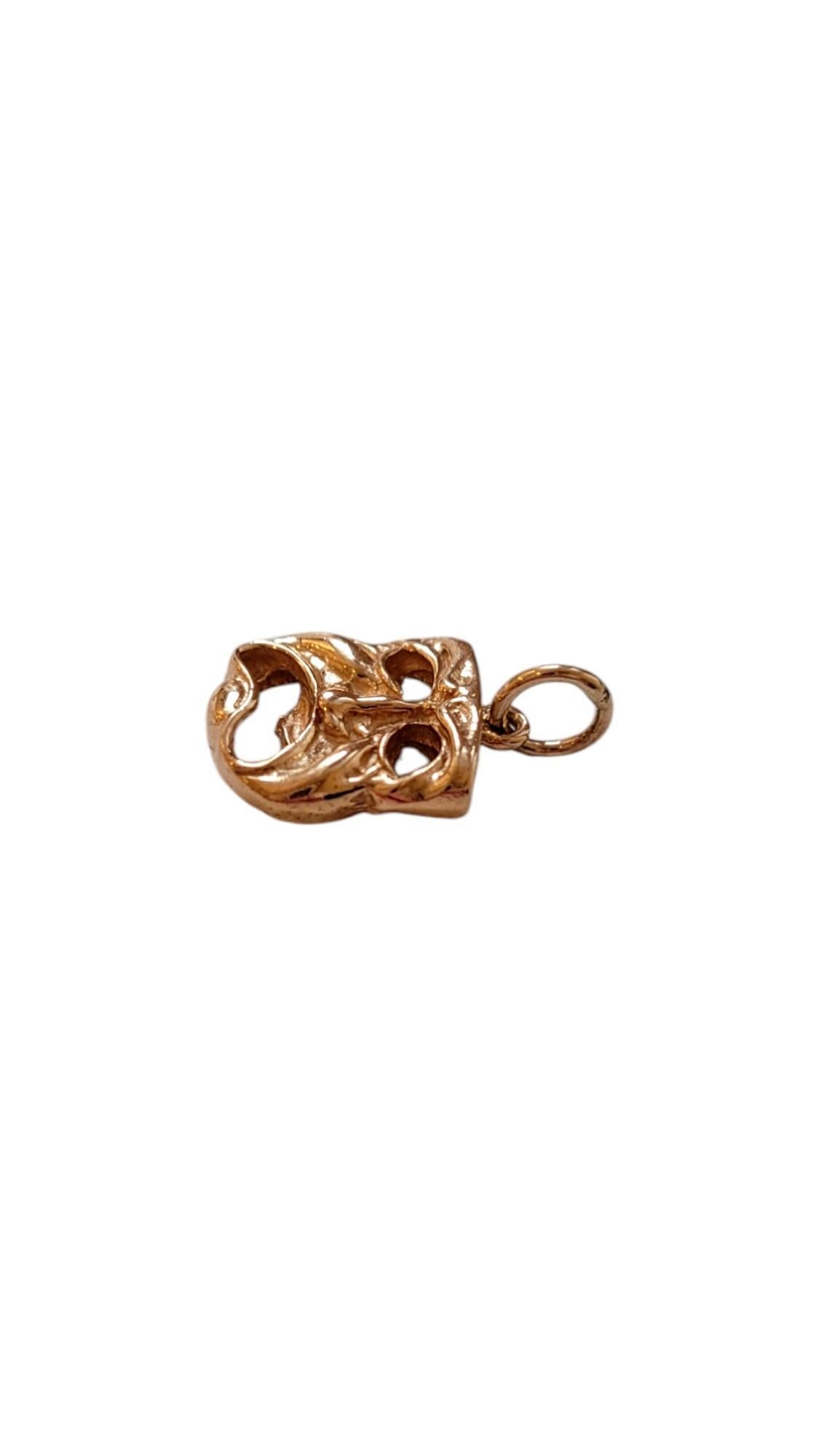 Charm in oro giallo 14K reversibile Commedia e Tragedia #20542 in vendita 1