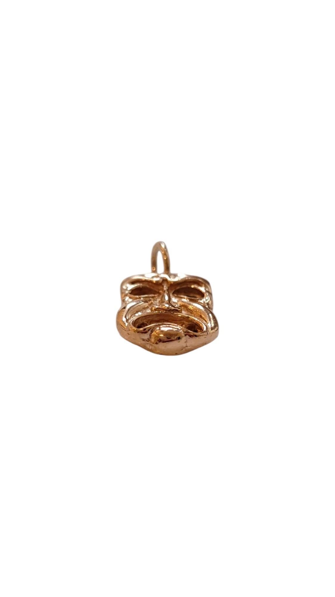 Charm in oro giallo 14K reversibile Commedia e Tragedia #20542 in vendita 3