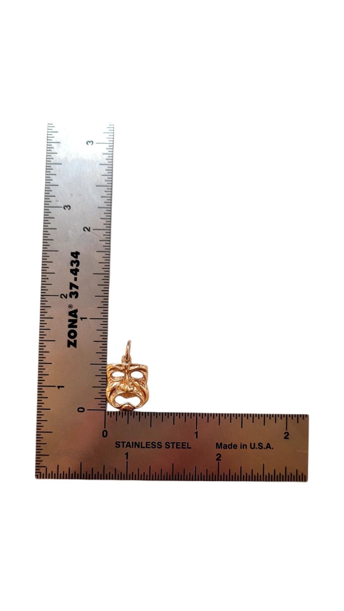 Charm in oro giallo 14K reversibile Commedia e Tragedia #20542 in vendita 4