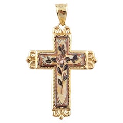 14K Yellow Gold Reversible Cross Pendant #15933