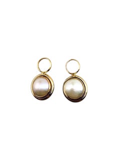 14K Yellow Gold Reversible Hoop Earring Enhancers #22406