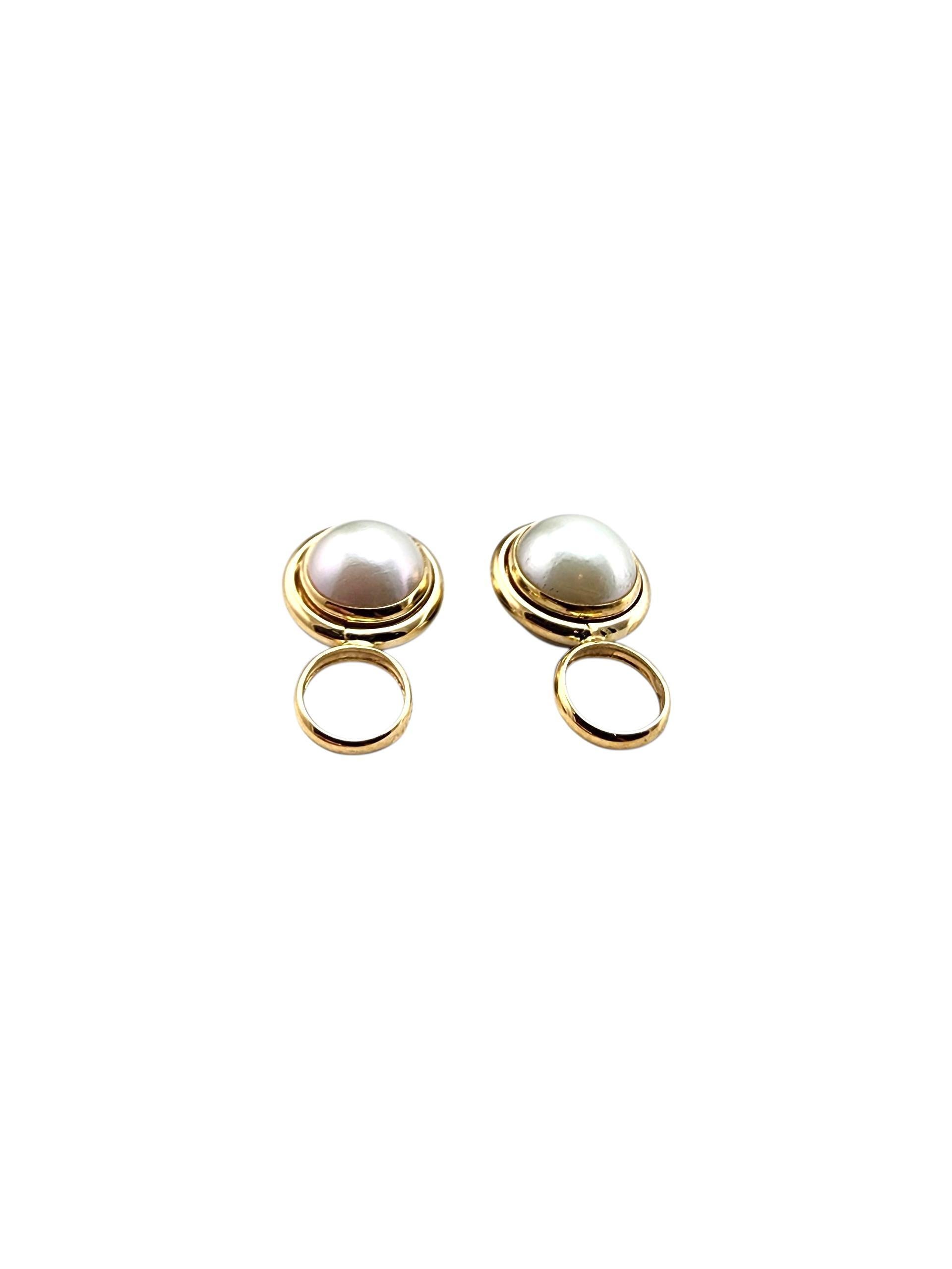 14K Yellow Gold Reversible Hoop Earring Enhancers #22406 For Sale 1