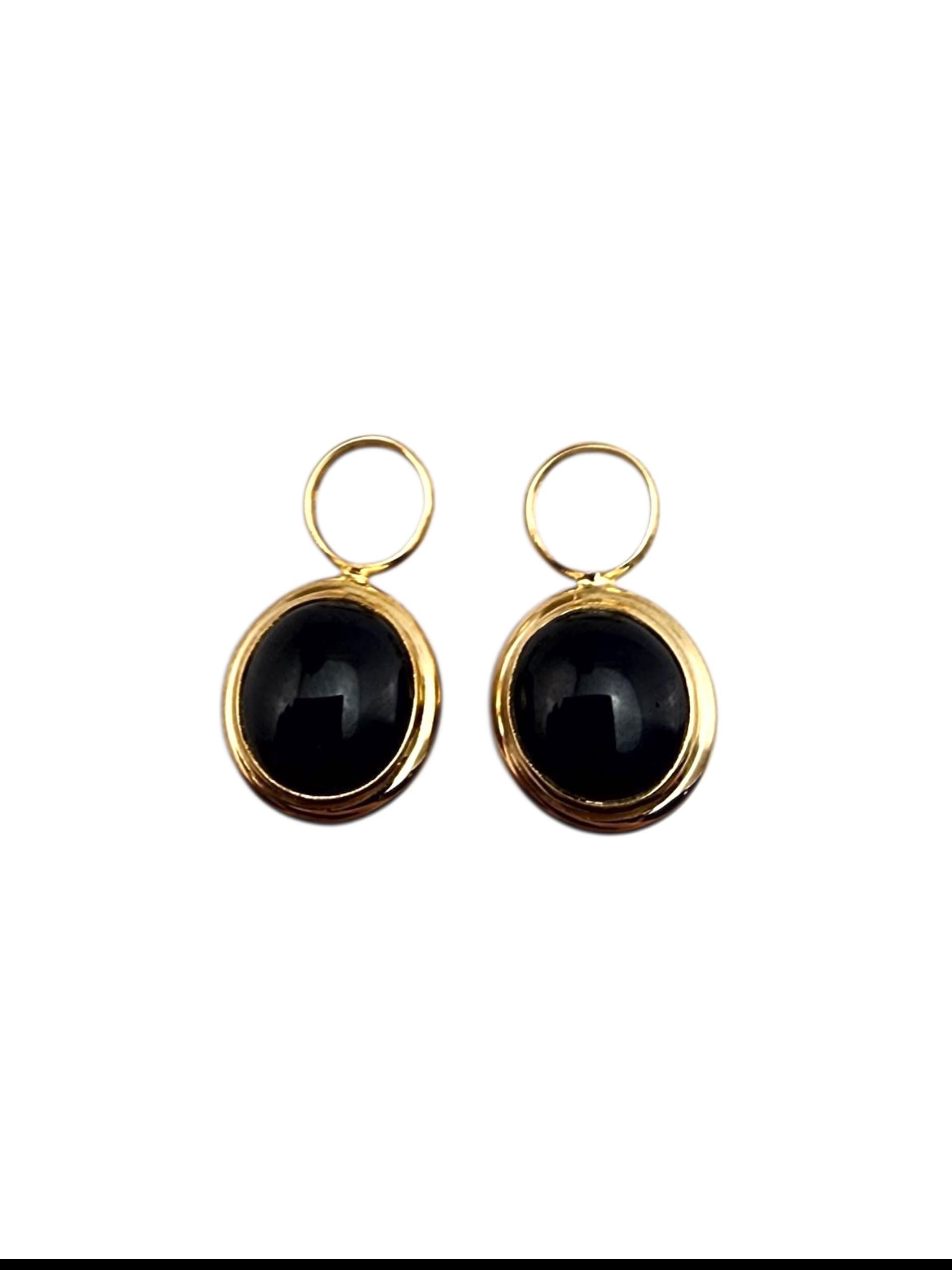 14K Yellow Gold Reversible Hoop Earring Enhancers #22406
