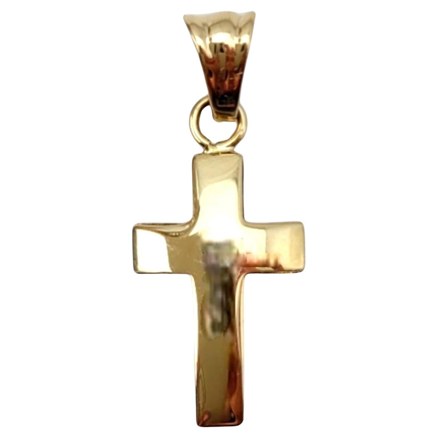 14K Yellow Gold Reversible Open Cross Pendant #20317