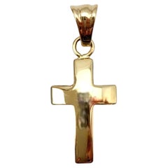 Pendentif réversible croix ouverte en or jaune 14 carats n° 20317