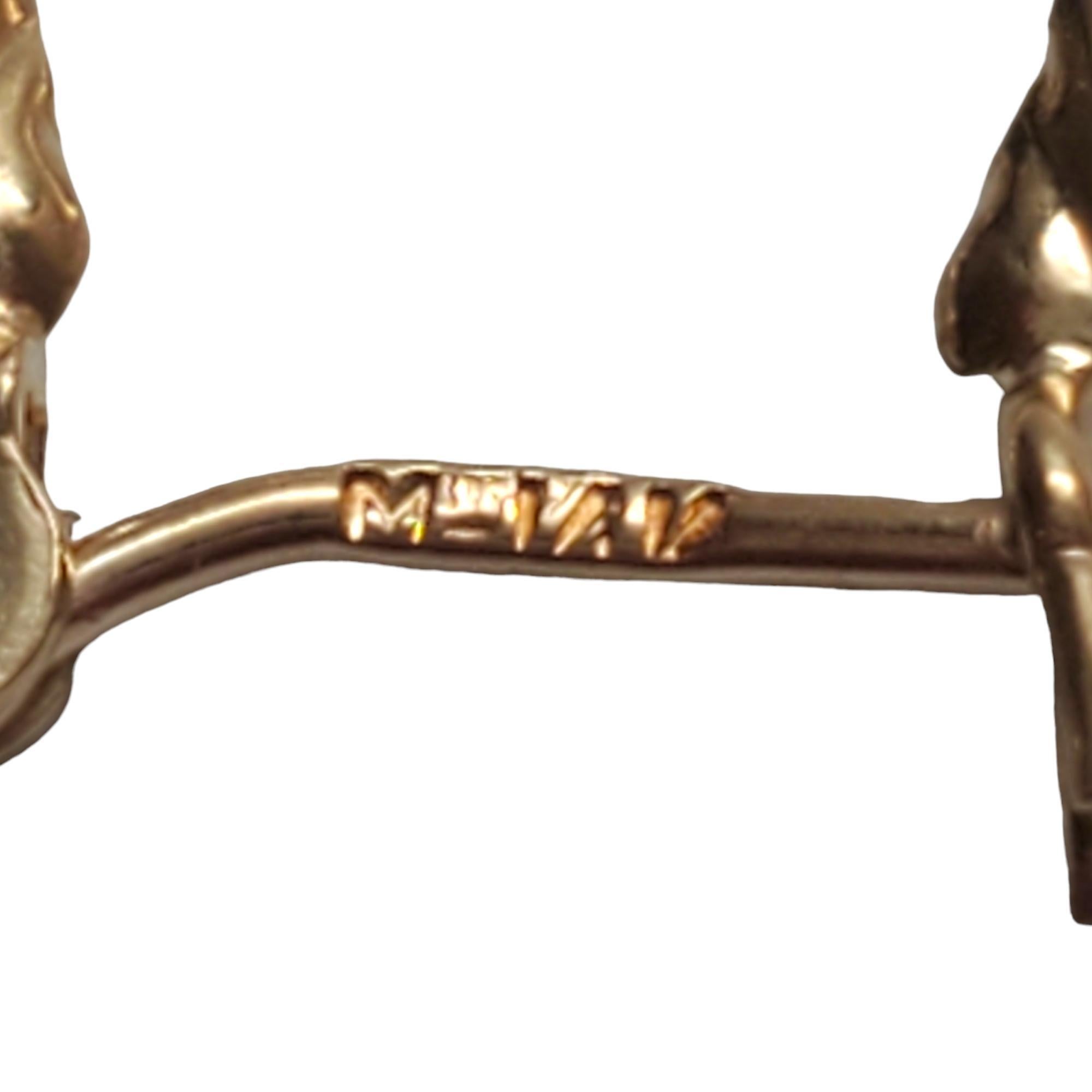 Women's 14K Yellow Gold Ribbed Oval Hoop Earrings #17860