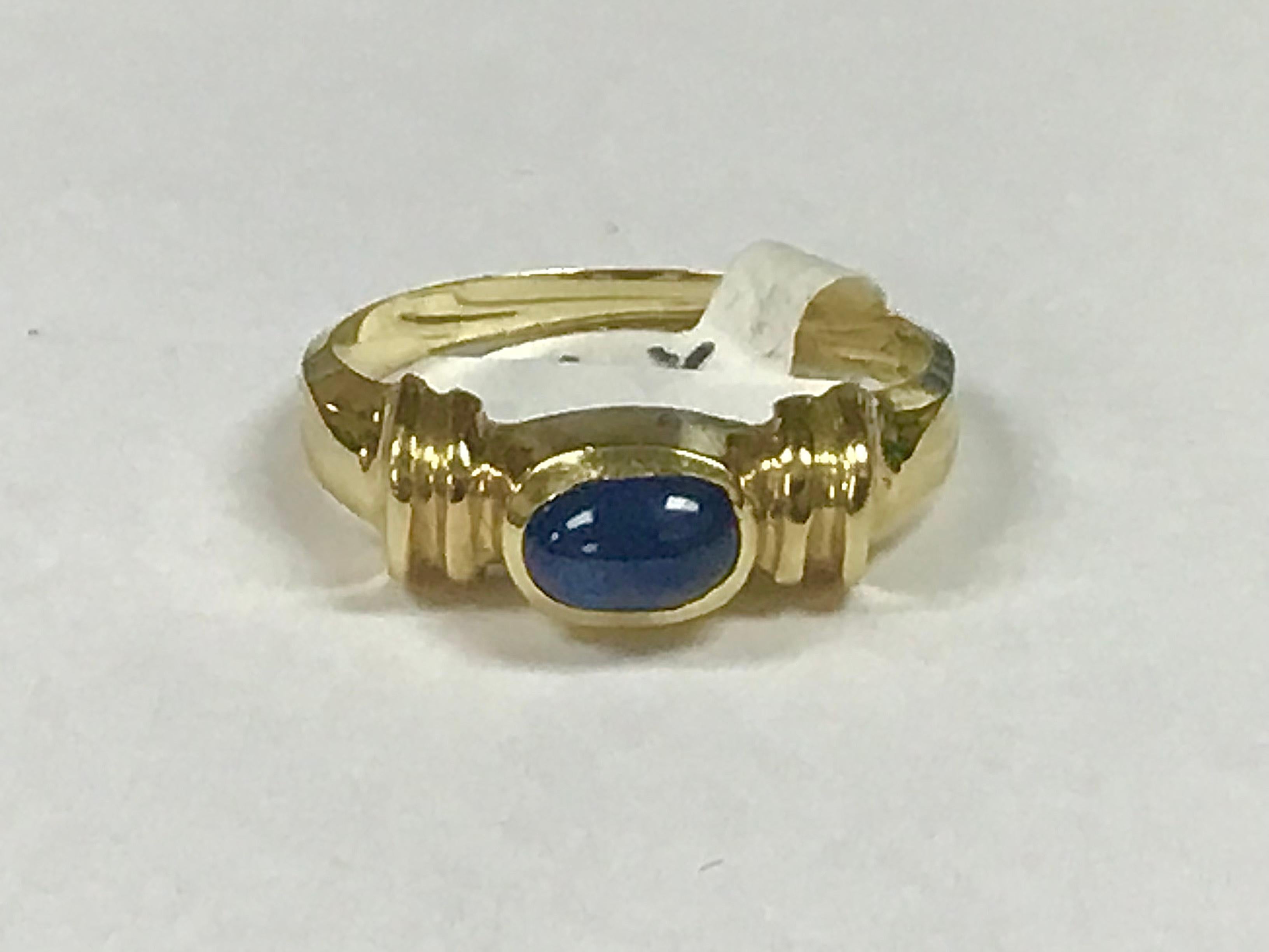 saphire gold ring