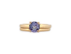 Vivienne  14K Yellow Gold Ring with 1.20ct Tanzanite & 0.07ctw Diamond Halo