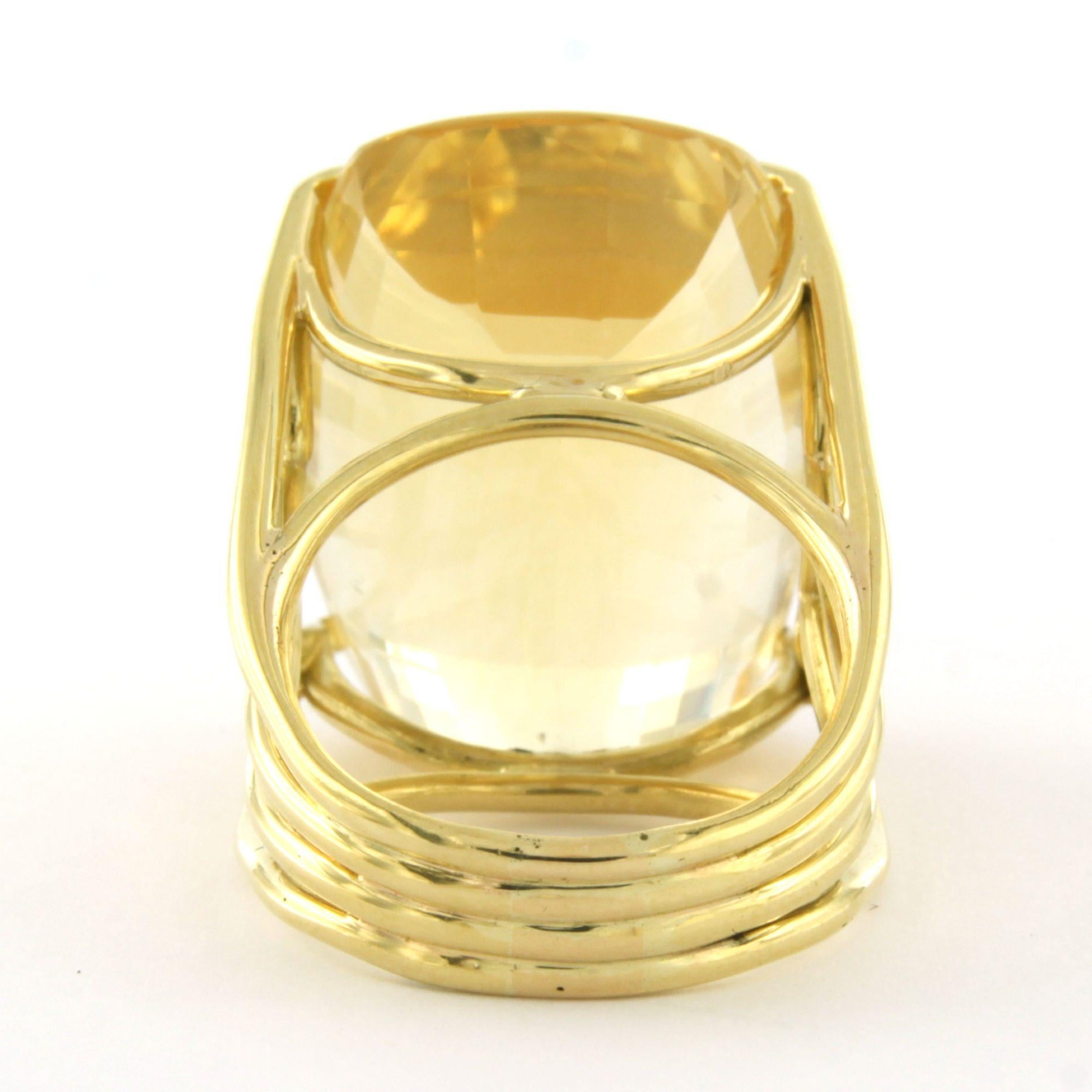 En vente :  Bague en or jaune 14k sertie d'une citrine jusqu'à 45,00 ct - 22,9 grammes 4