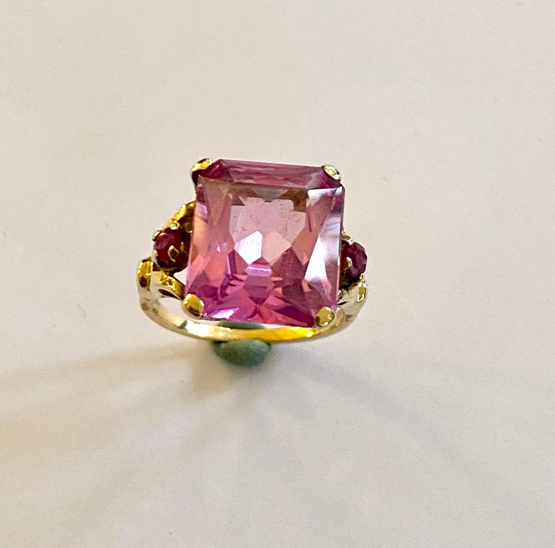 synthetic pink sapphire ring