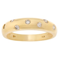 Bague en or jaune 14 carats avec diamants ronds brillants de 0,14 carat