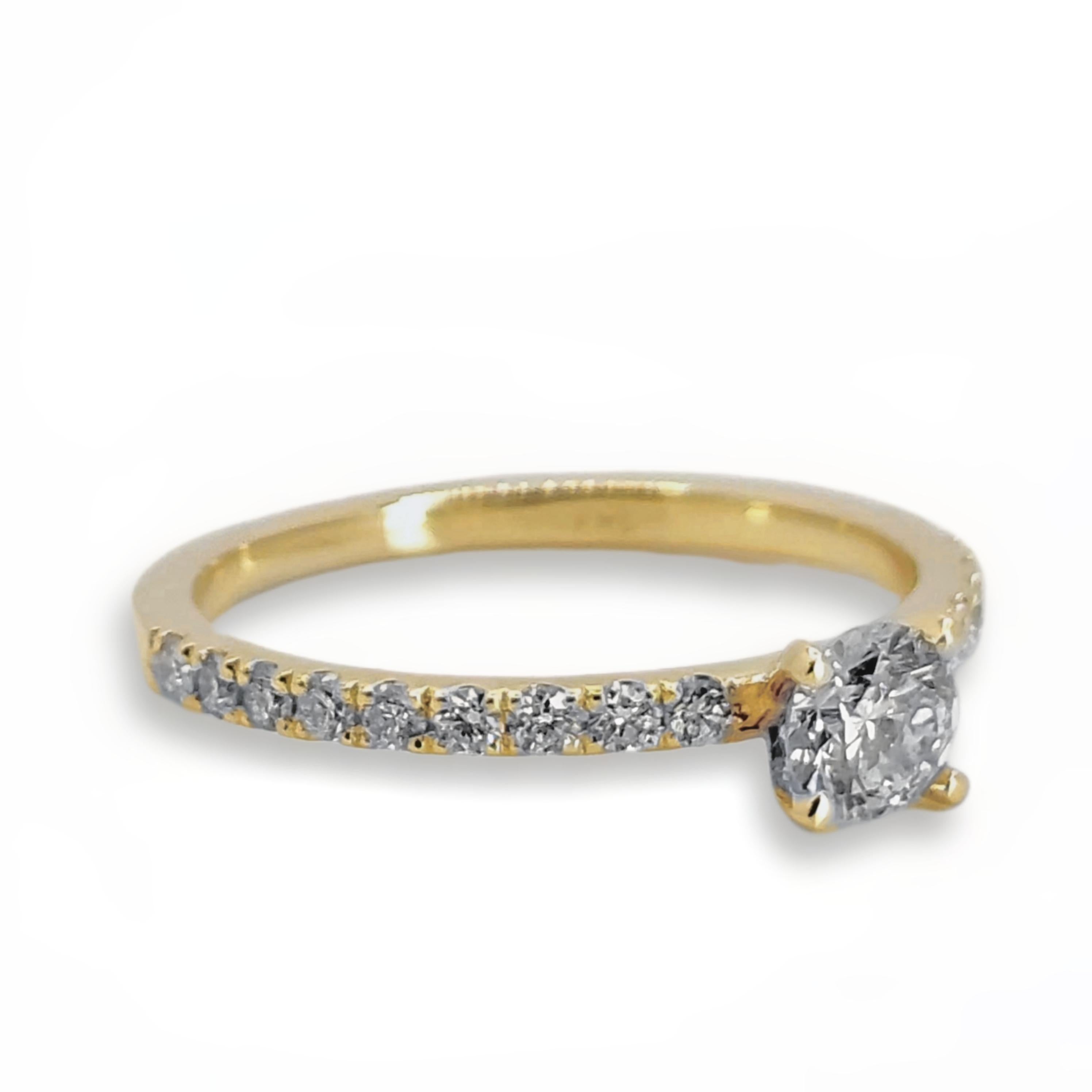 Stunning 14K Yellow Gold Ring with 0.30 Carat Natural Diamond and 0.25 Carat Accented Diamonds

14K Yellow Gold, 1.60g (the gold has been tested by a professional)

This luxurious and high-quality crafted diamond ring is designed to dazzle with its