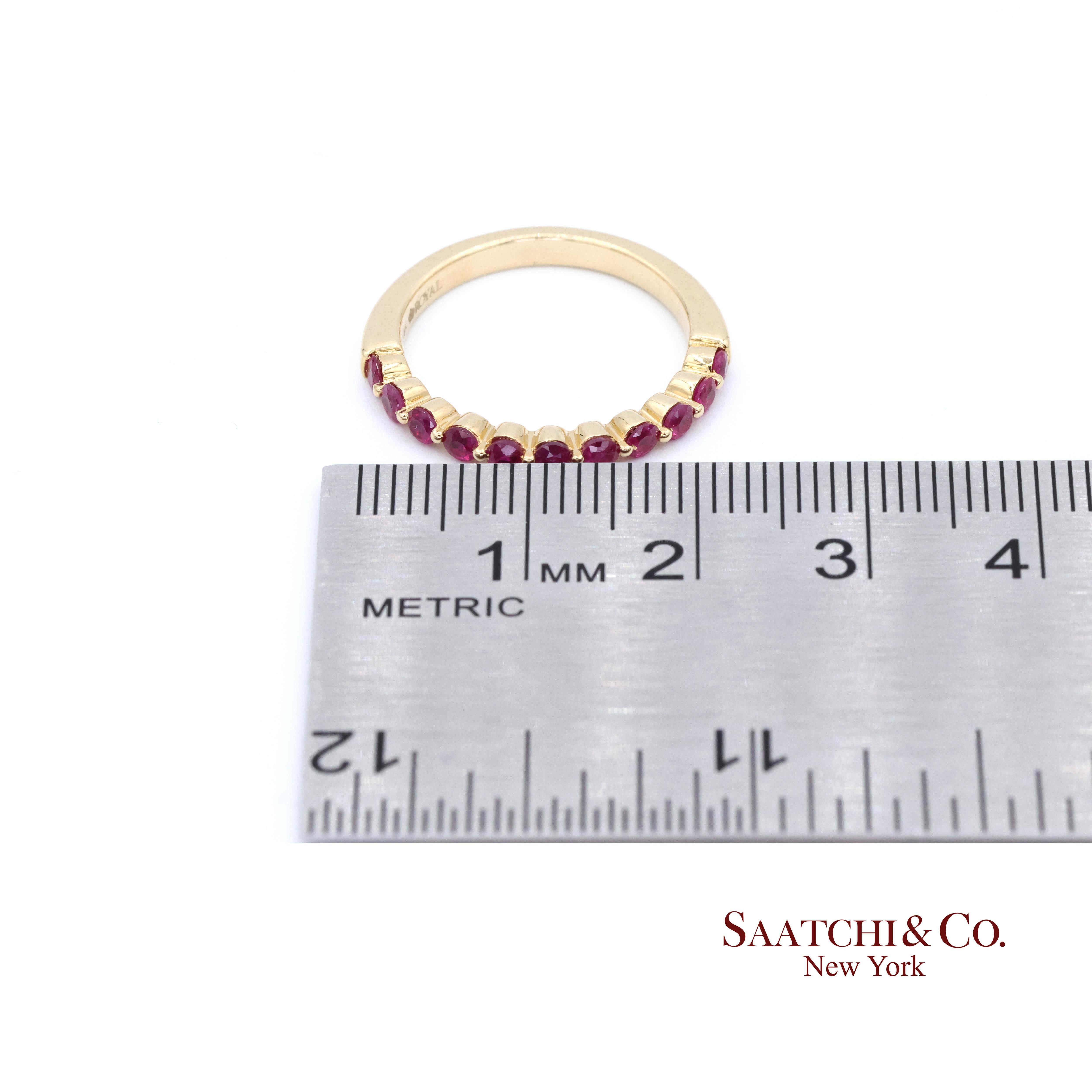 14K Gelbgold Ring mit 0,60 Karat natürlichem Rubin Größe 7 2,8 Gramm für Damen oder Herren im Angebot