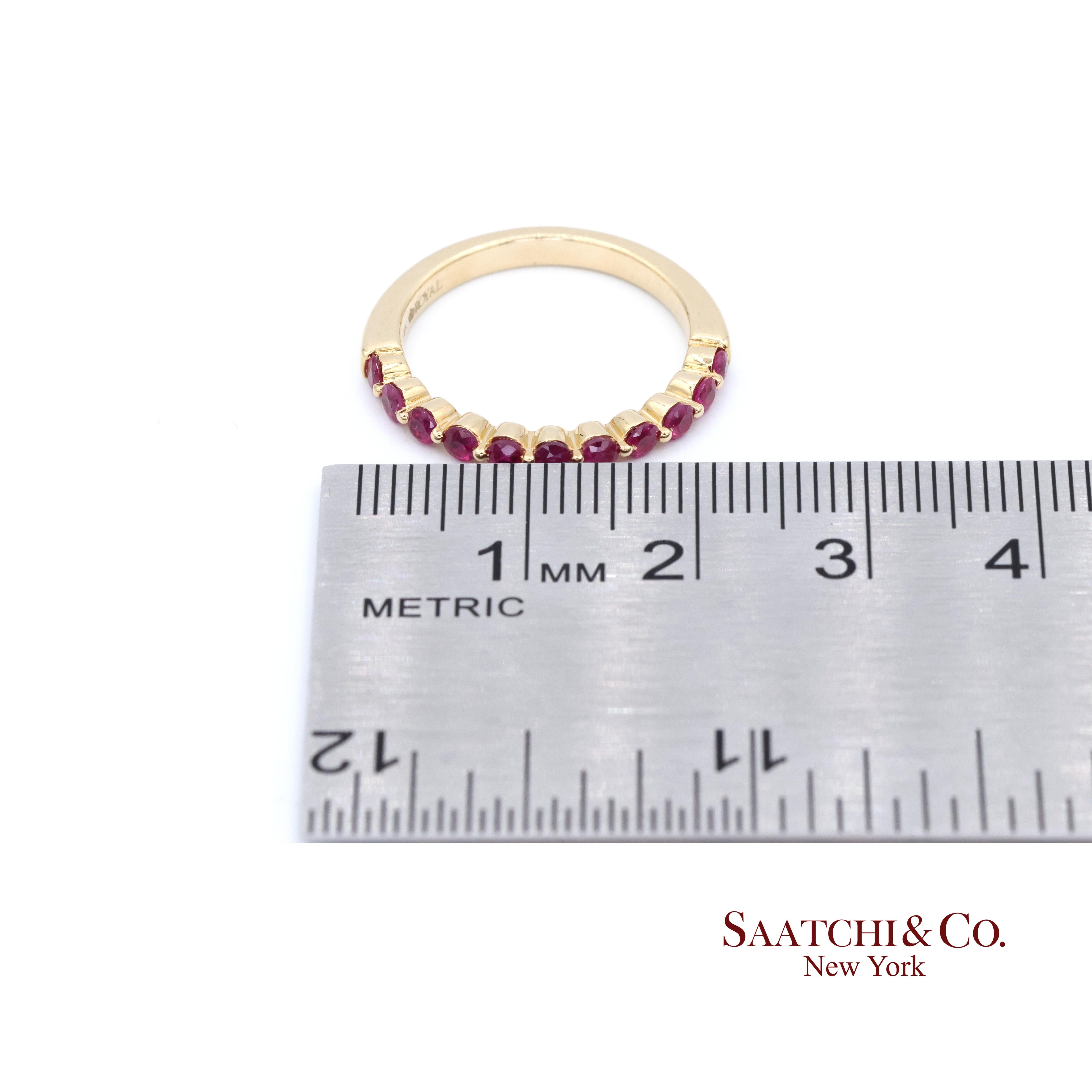 Bague en or jaune 14K avec rubis naturel de 0,60 ct  Taille 7 2,8 grammes Unisexe en vente