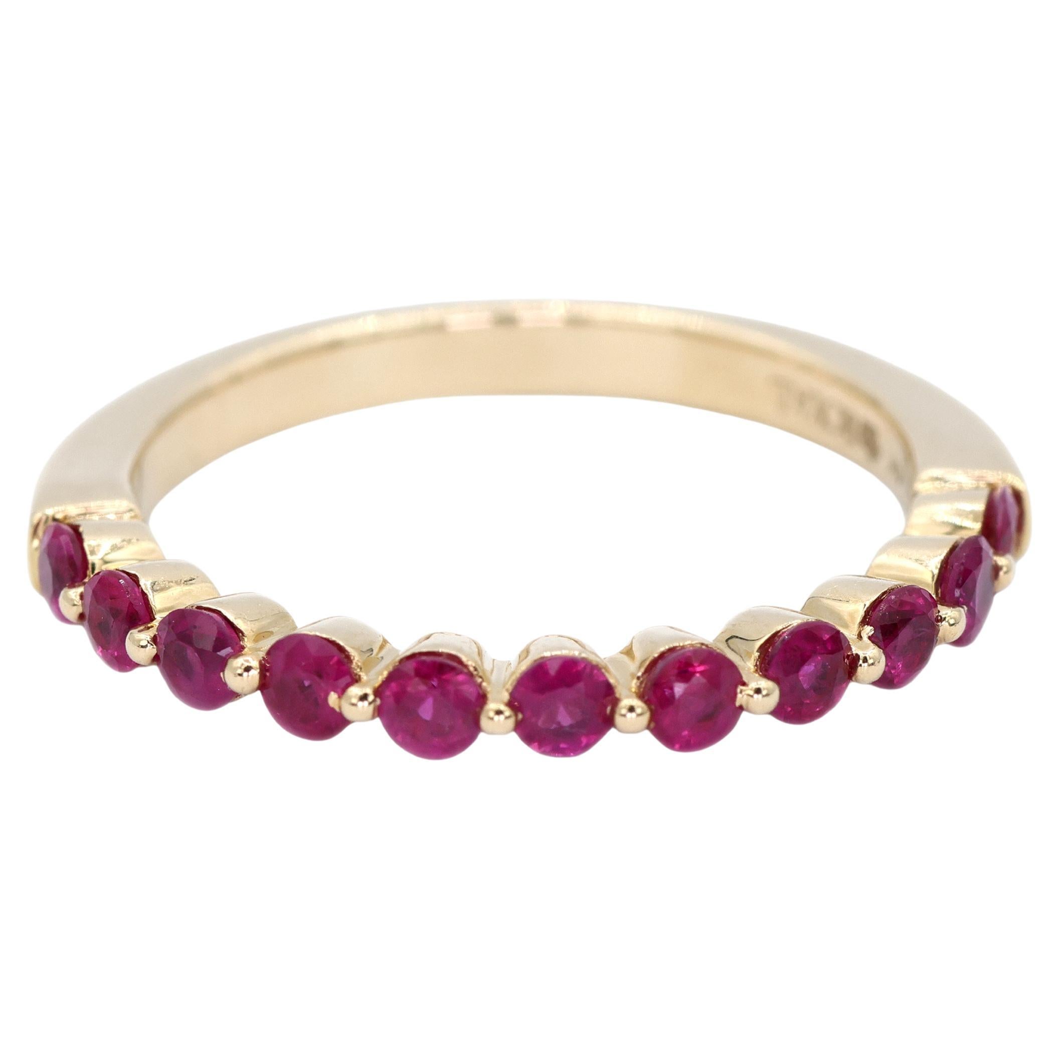 Bague en or jaune 14K avec rubis naturel de 0,60 ct  Taille 7 2,8 grammes