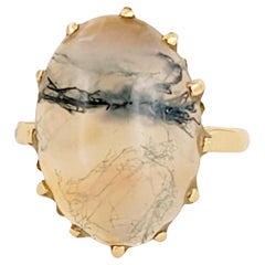 14k Gelbgold Ring mit Achat Edelstein