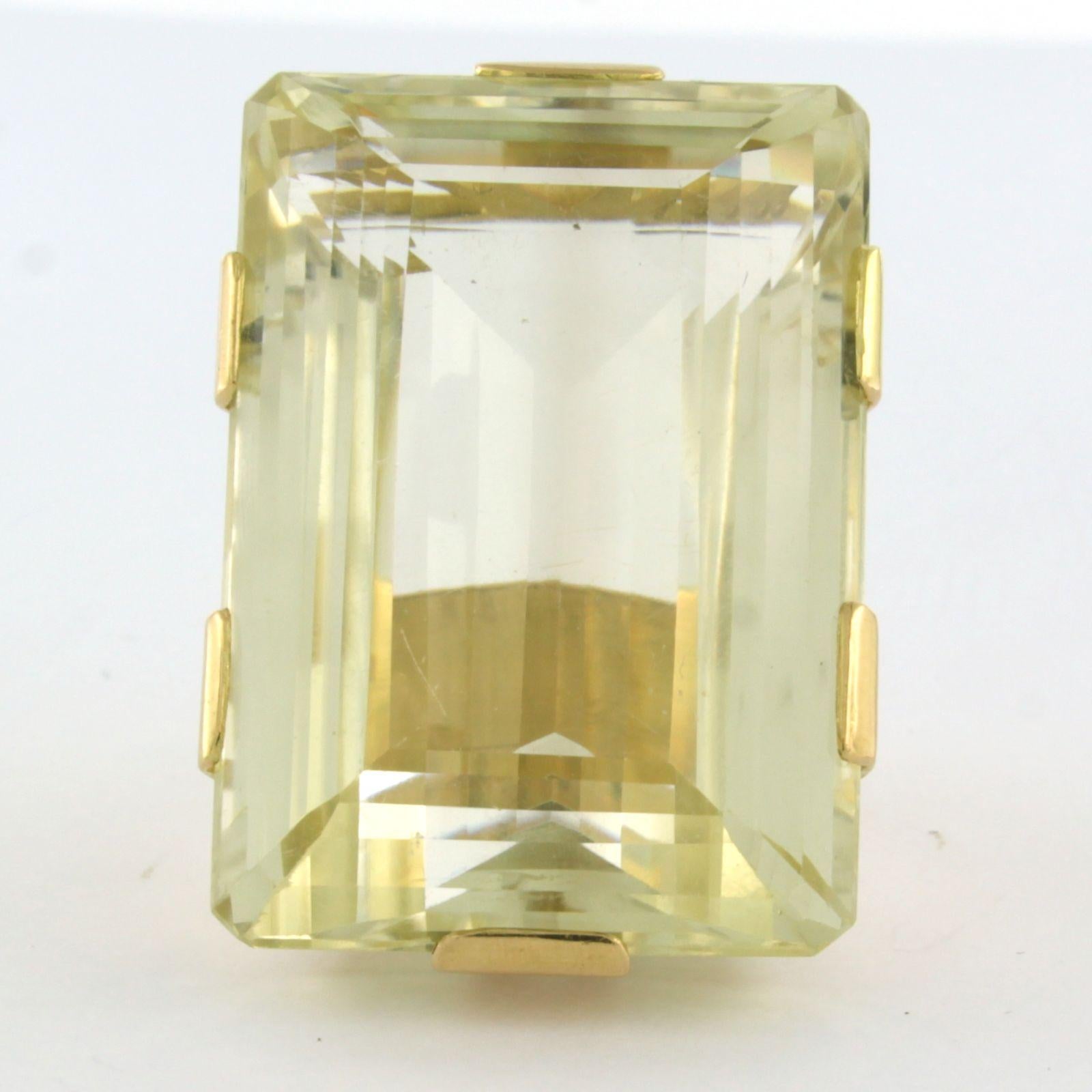 Women's 14k yellow gold ring with citrine up to 110.0ct - 47.2 grams For Sale