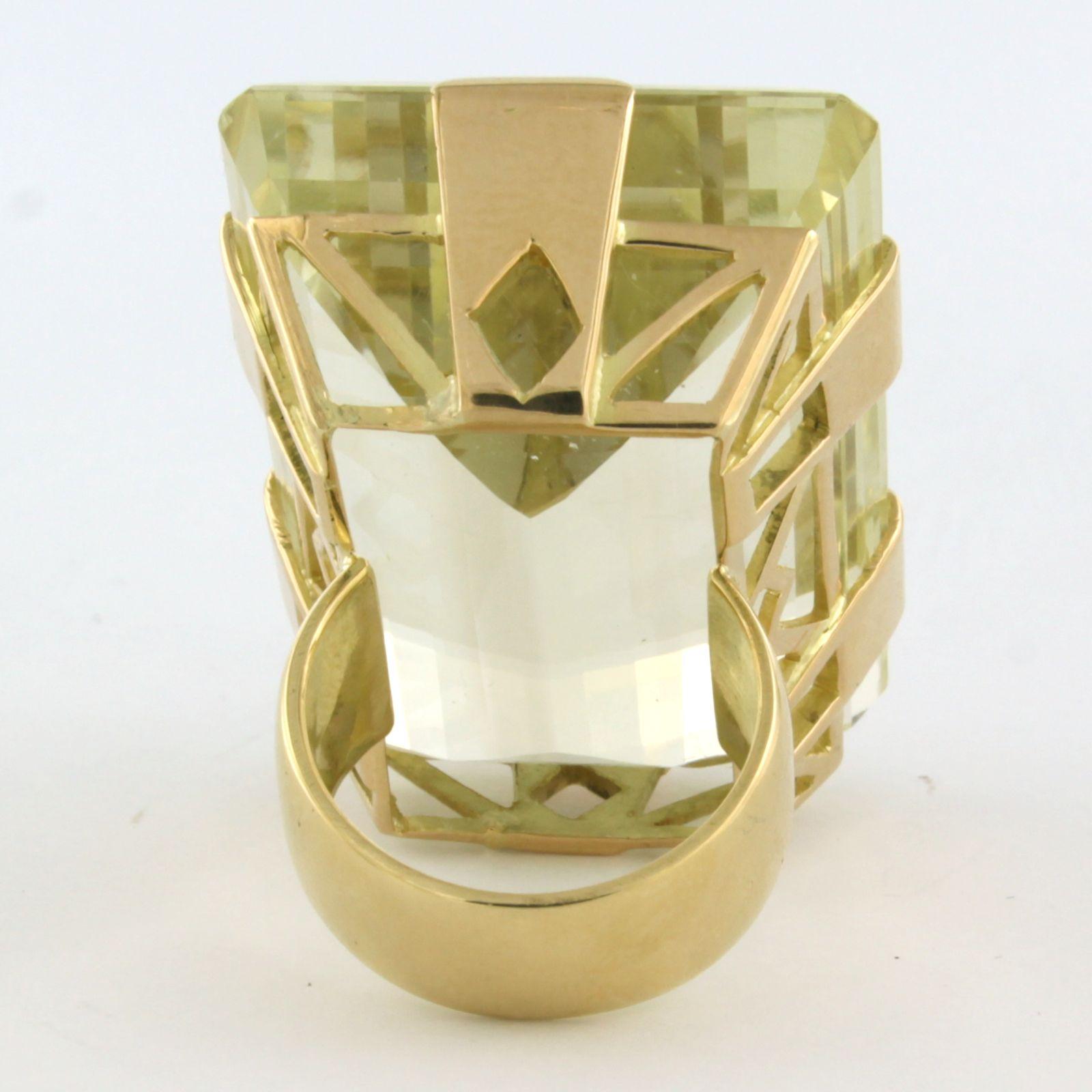 14k yellow gold ring with citrine up to 110.0ct - 47.2 grams For Sale 1