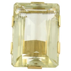 Anillo de oro amarillo de 14k con citrino de hasta 110,0 ct - 47,2 gramos