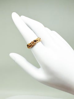 14K Yellow Gold Ring with Diamonds and Sapphires