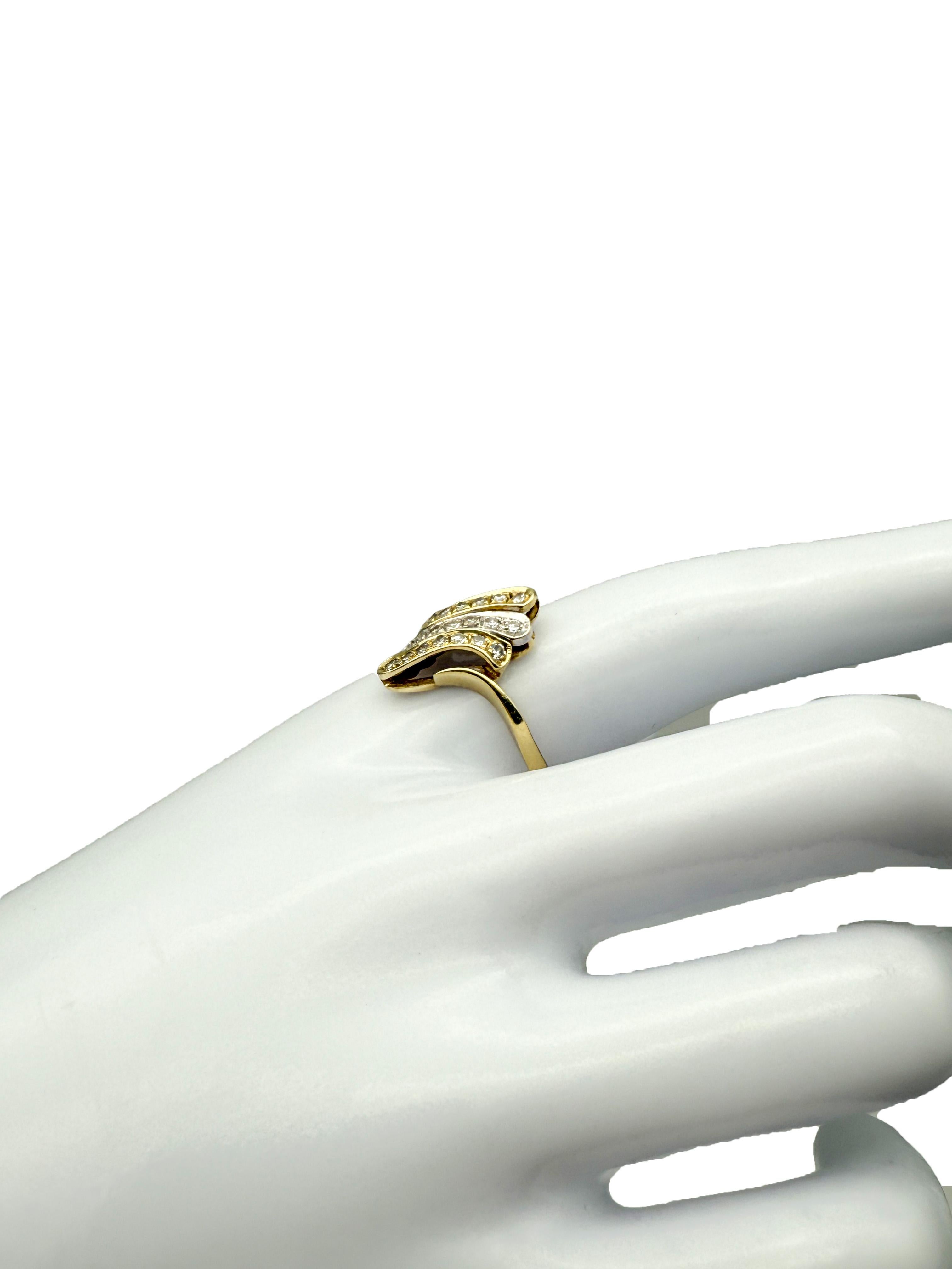 Anello in oro giallo 14K con diamanti In condizioni buone in vendita a Berlin, DE