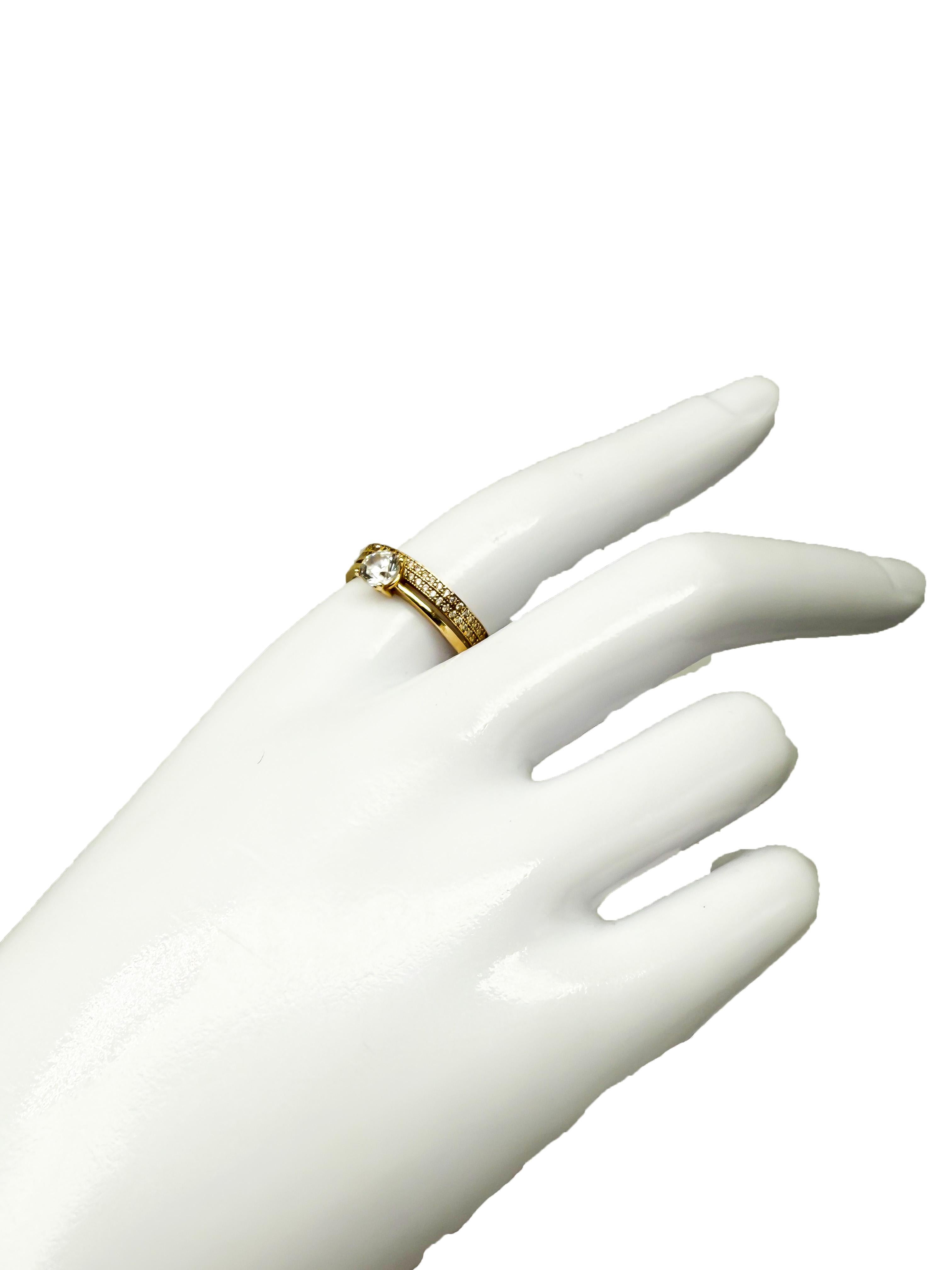 Anello in oro giallo 14K con diamanti in vendita 1