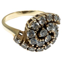 Bague en or jaune 14 carats avec diamants