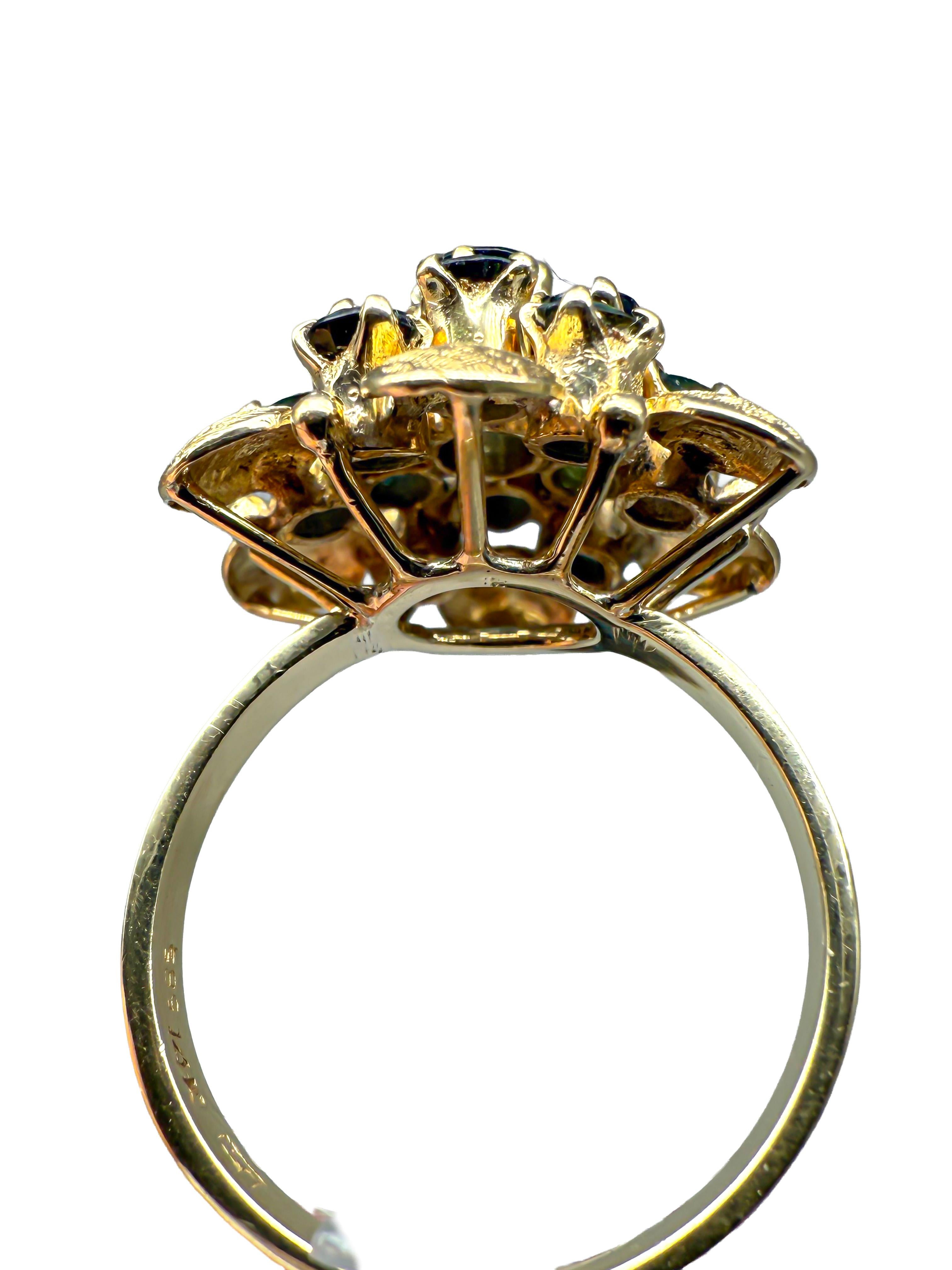 14K yellow gold ring with sapphire; certificate included In condizioni buone in vendita a Berlin, DE