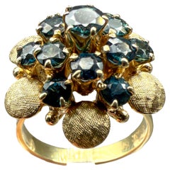 14K yellow gold ring with sapphire; certificate included