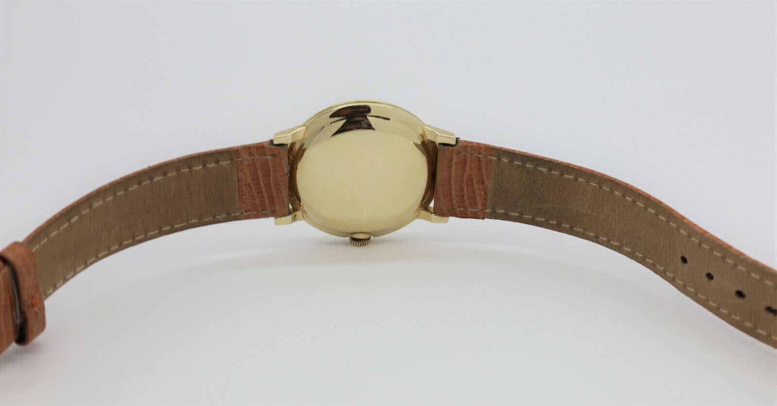 14k Yellow Gold Rolex Circa 1955 Precision Watch Hand Wound Cal. 1210 Movement For Sale 2