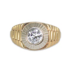 14K Yellow Gold Rolex Design Diamond Ring 0.75ct