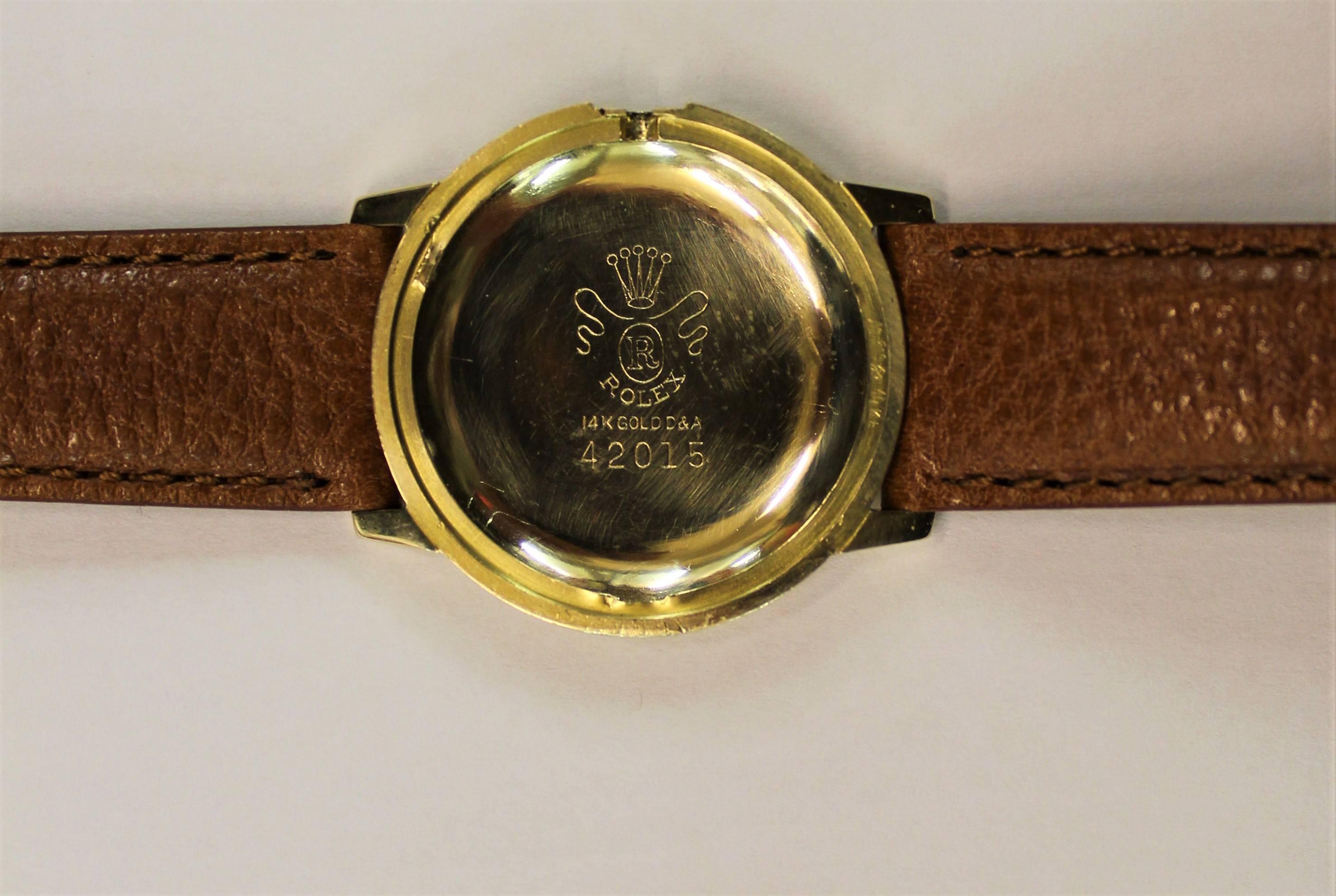 14-Karat Yellow Gold Rolex Men's Dress Watch 6
