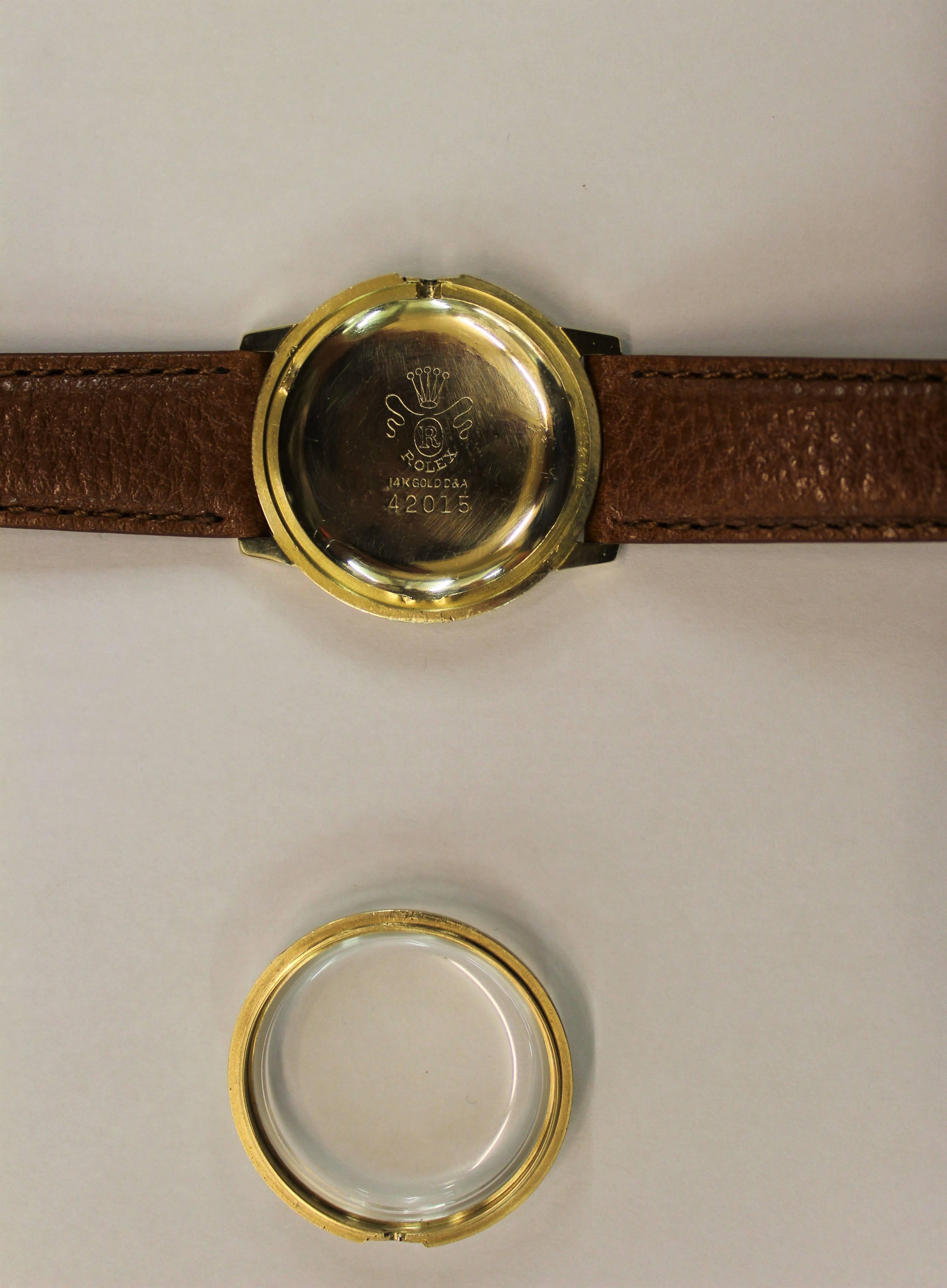 14-Karat Yellow Gold Rolex Men's Dress Watch 8