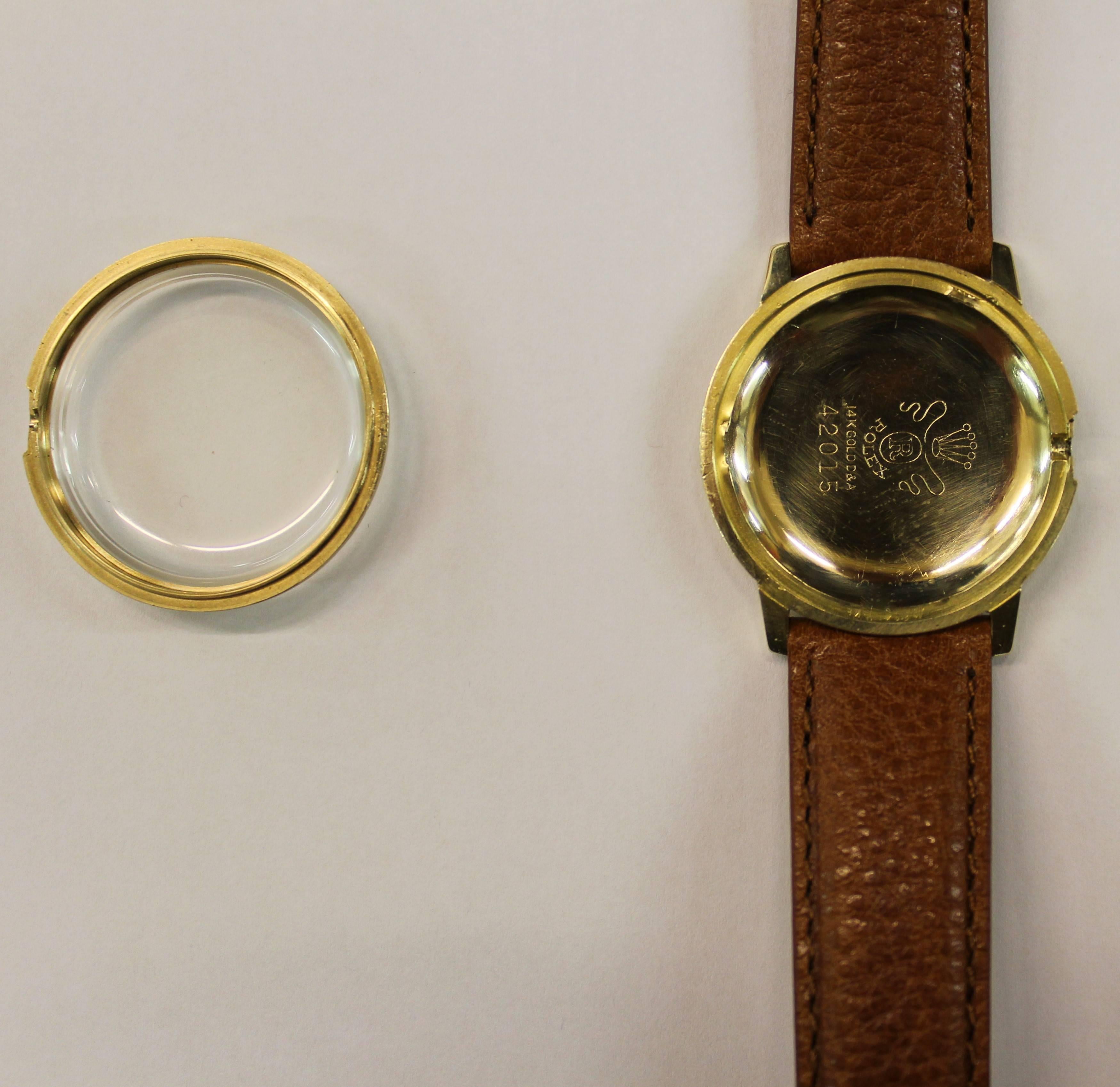 14-Karat Yellow Gold Rolex Men's Dress Watch 10