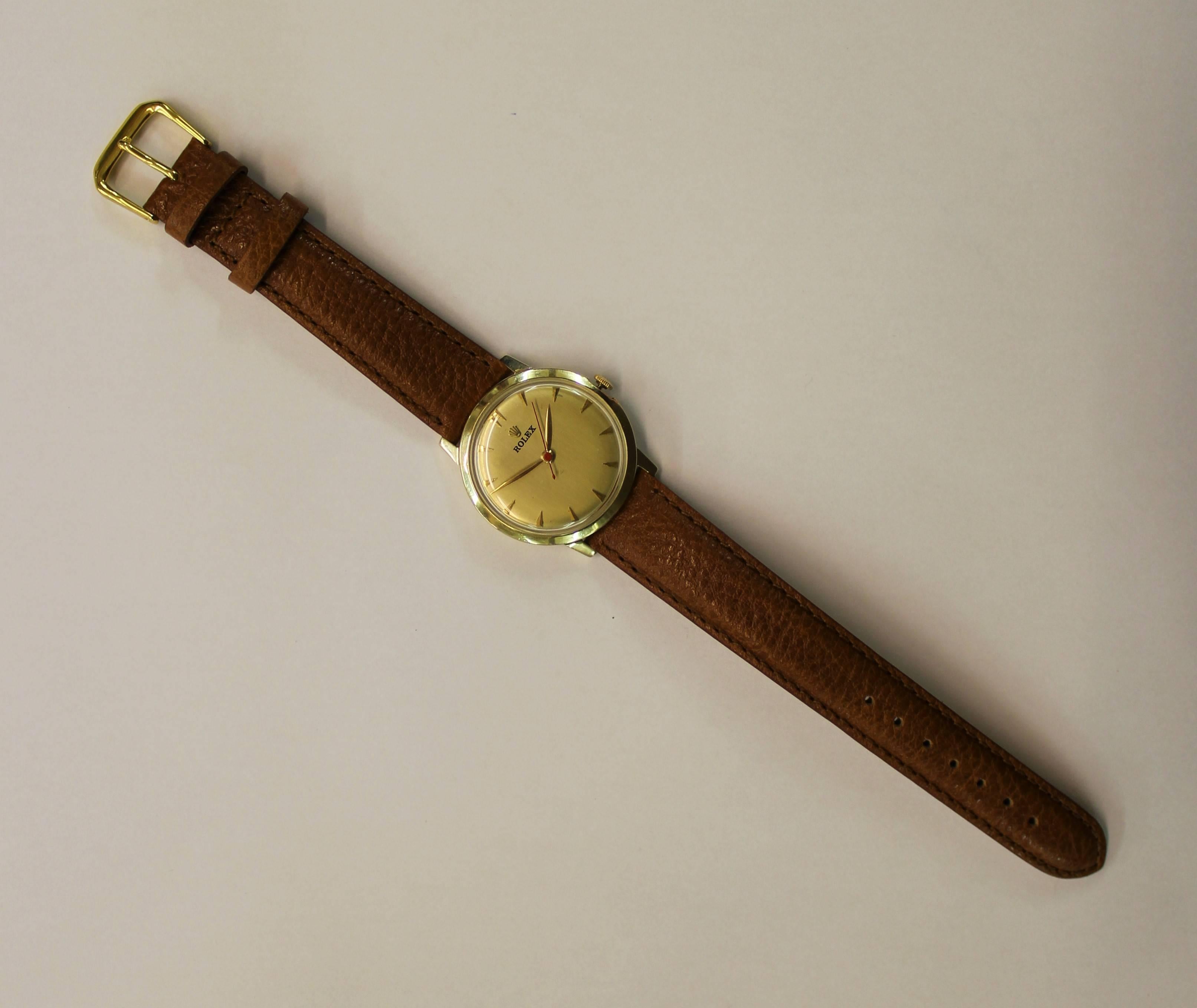 Swiss 14-Karat Yellow Gold Rolex Men's Dress Watch
