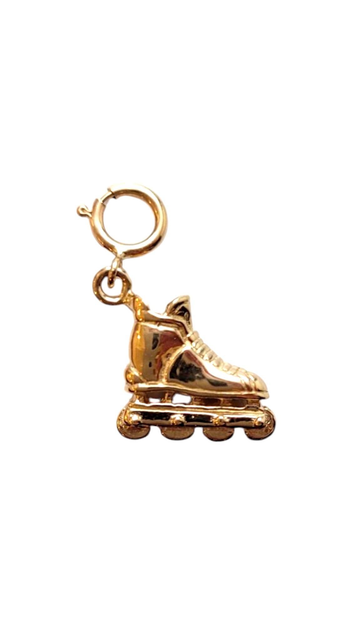 14K Yellow Gold Roller Blade Charm-

This fun roller skate charm features intricate detailing and a playful design, capturing the nostalgic spirit of roller blading. With its polished finish, it adds a retro touch to any bracelet, making it the