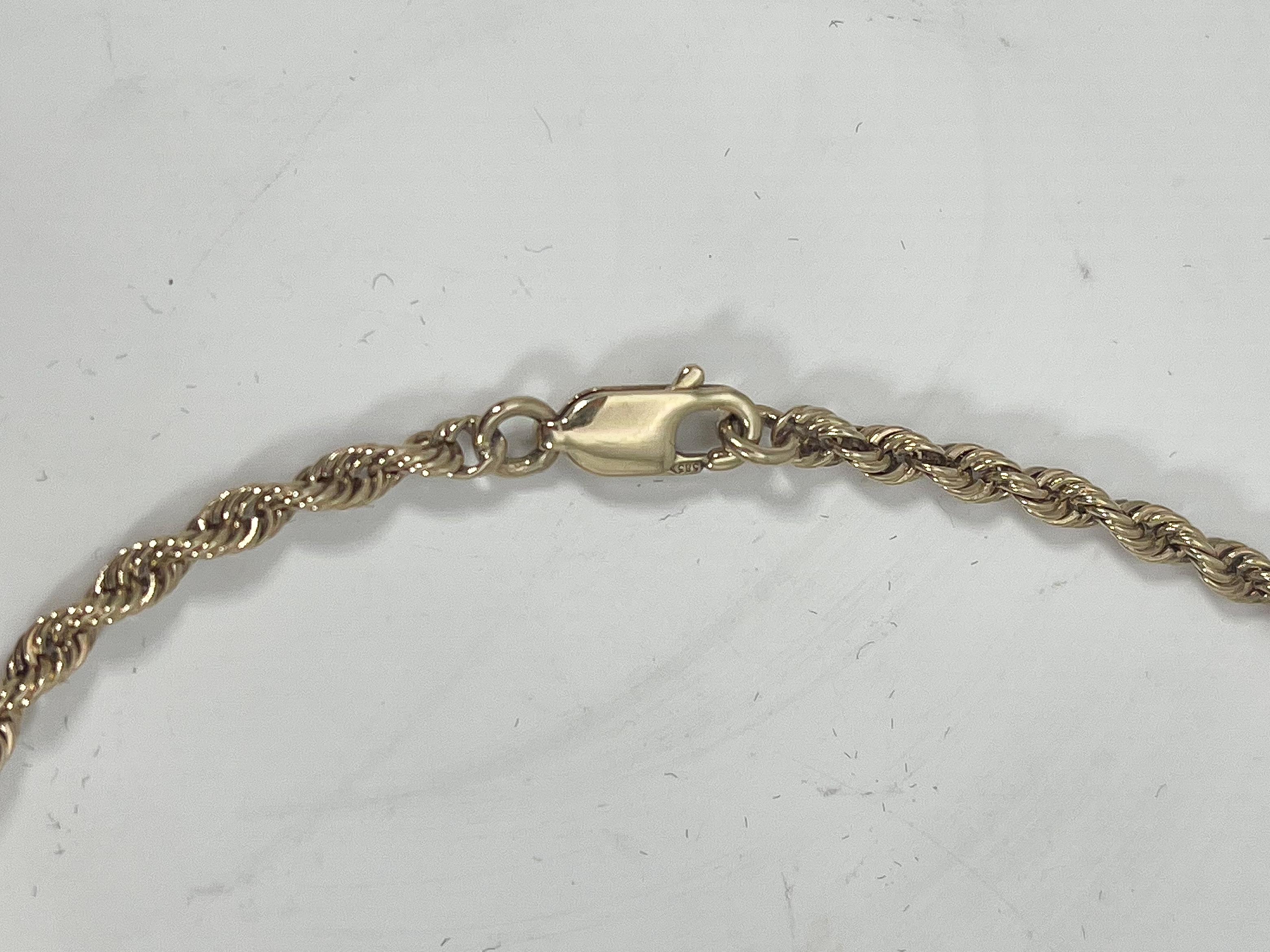 14K Yellow Gold Rope Bracelet  In Excellent Condition For Sale In Stuart, FL