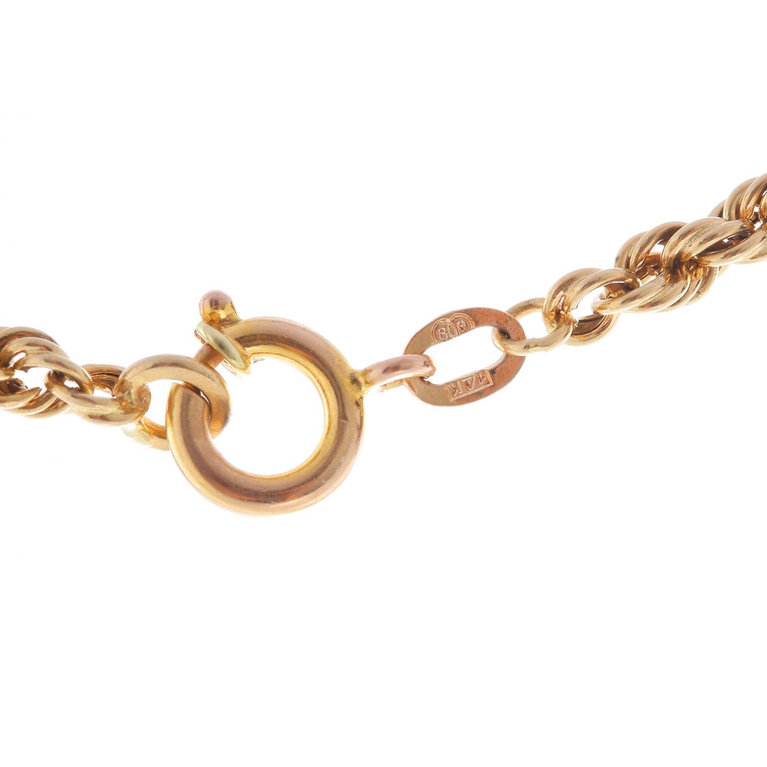 Men's 14 Karat Yellow Gold Rope Chain