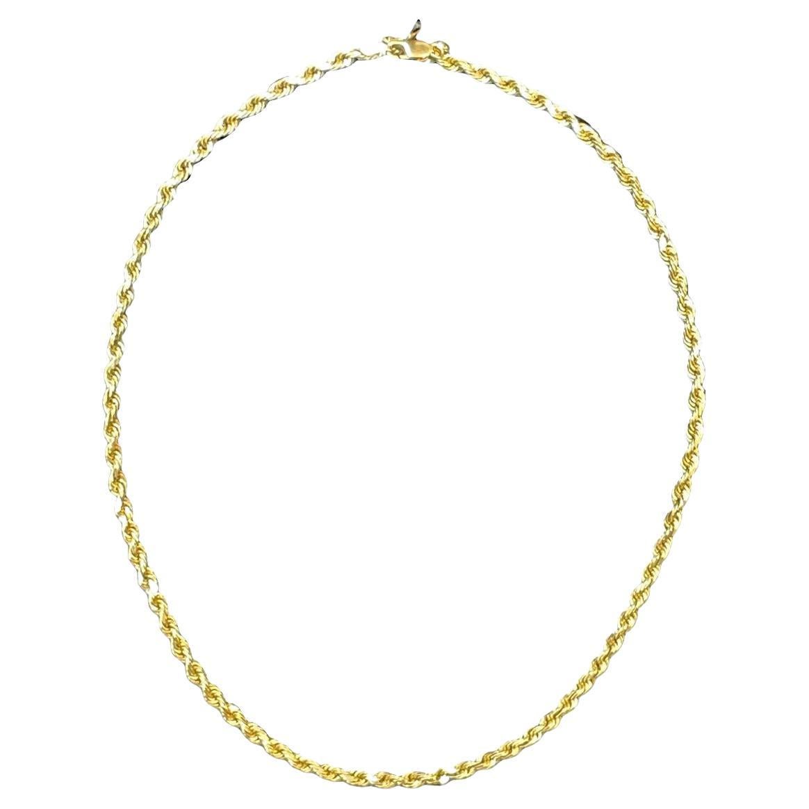 14K Yellow Gold Rope Chain Necklace