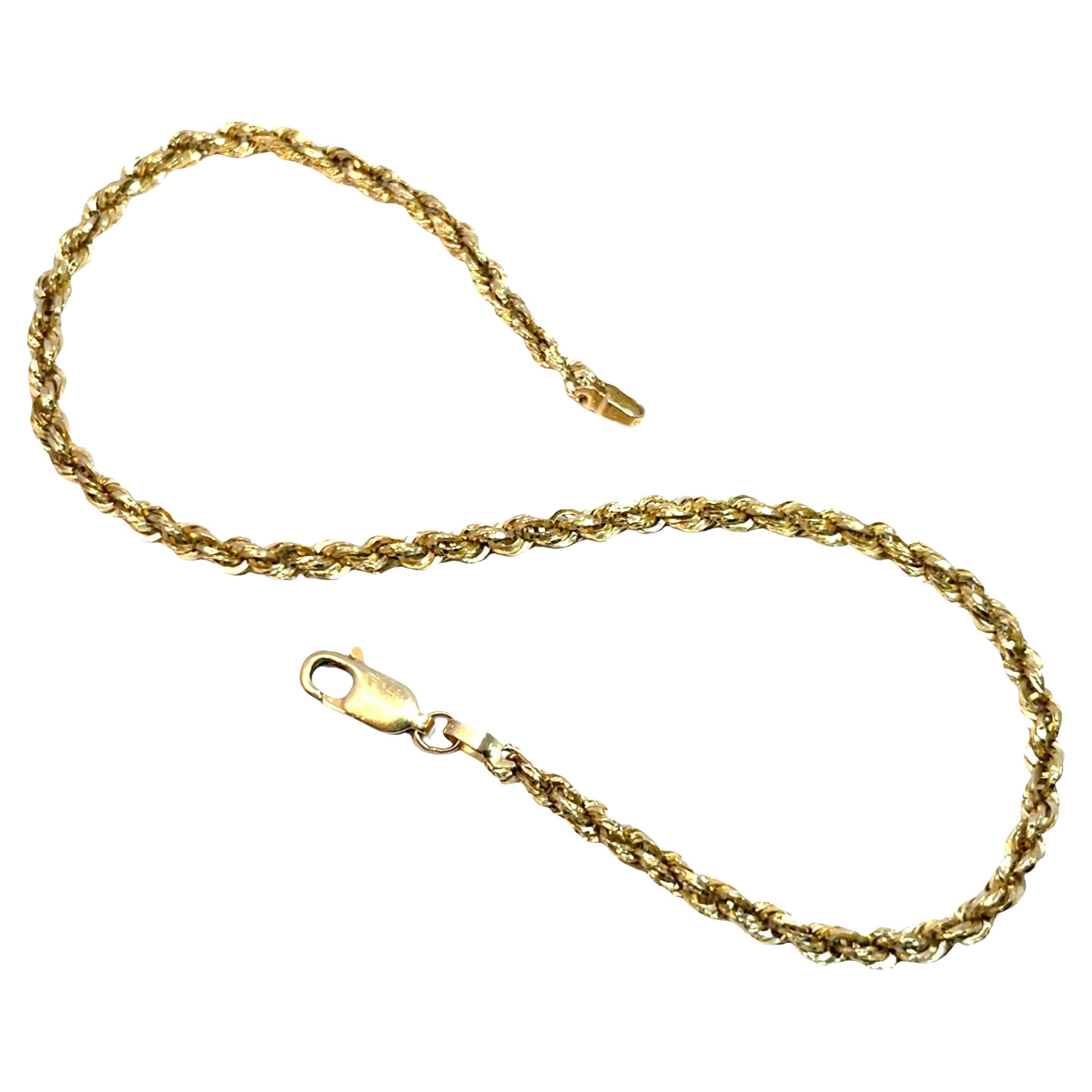 14K Yellow Gold Rope Design Bracelet