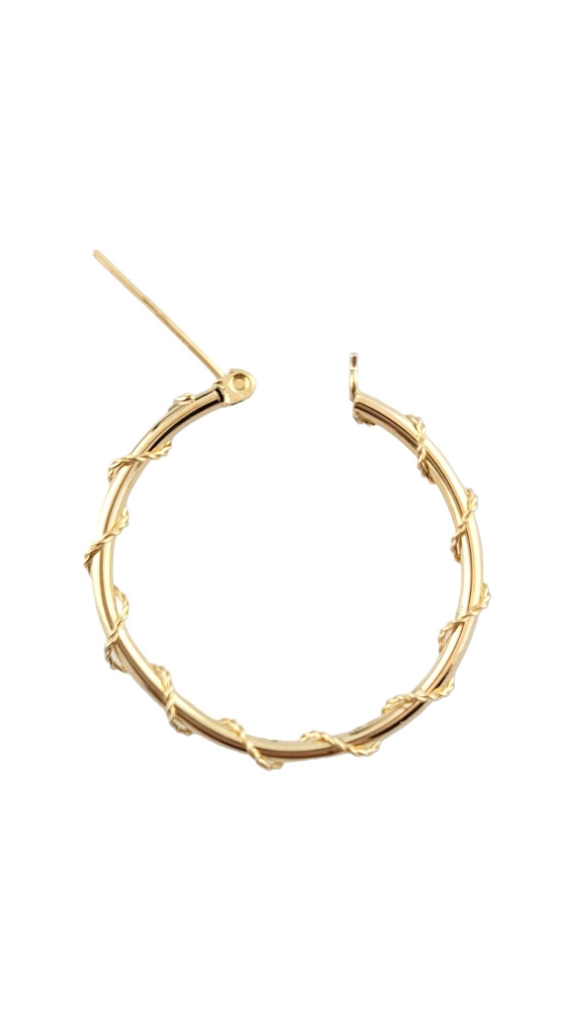 Women's 14K Yellow Gold Rope Hoop Earrings #16140