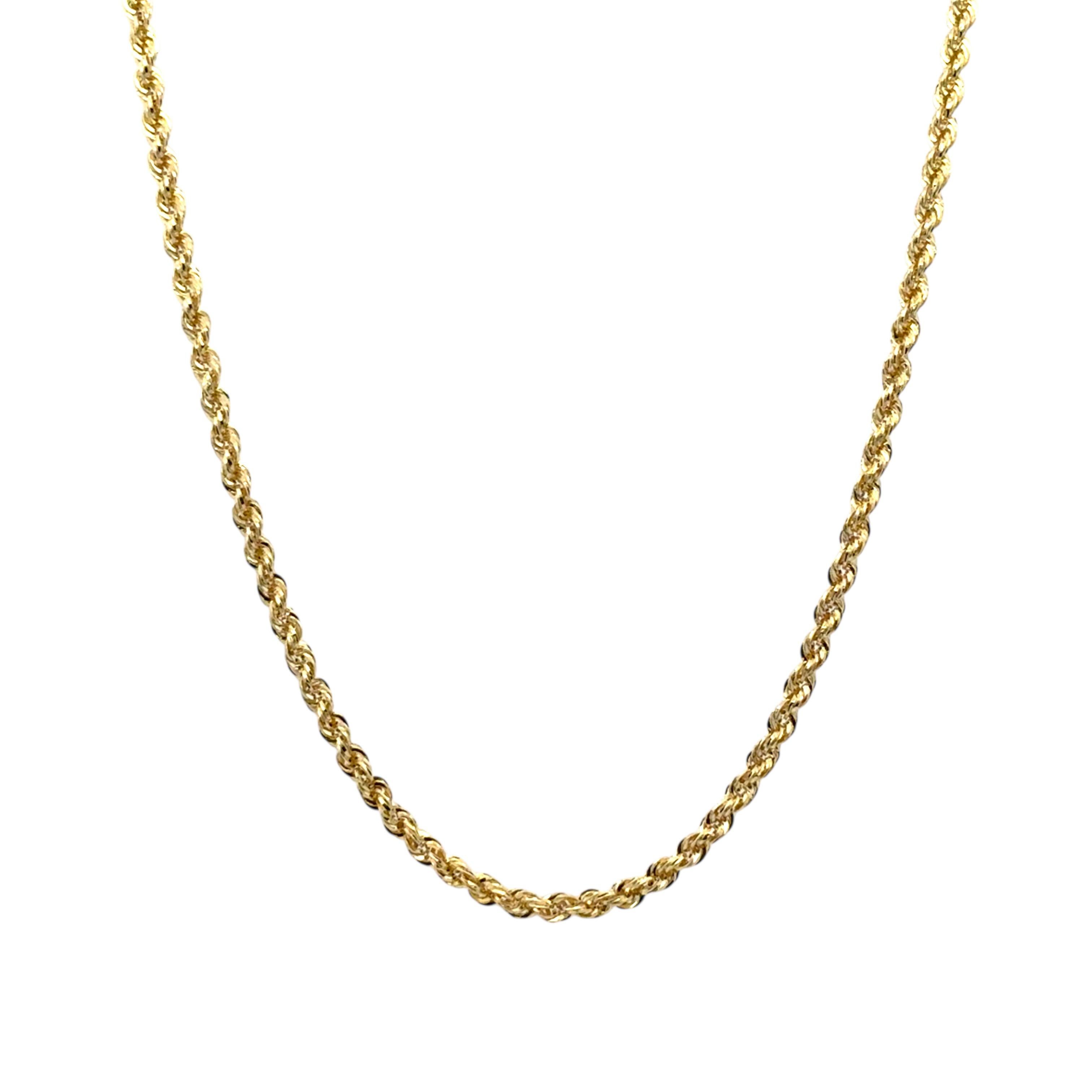 Modern 14k Yellow Gold Rope Necklace For Sale