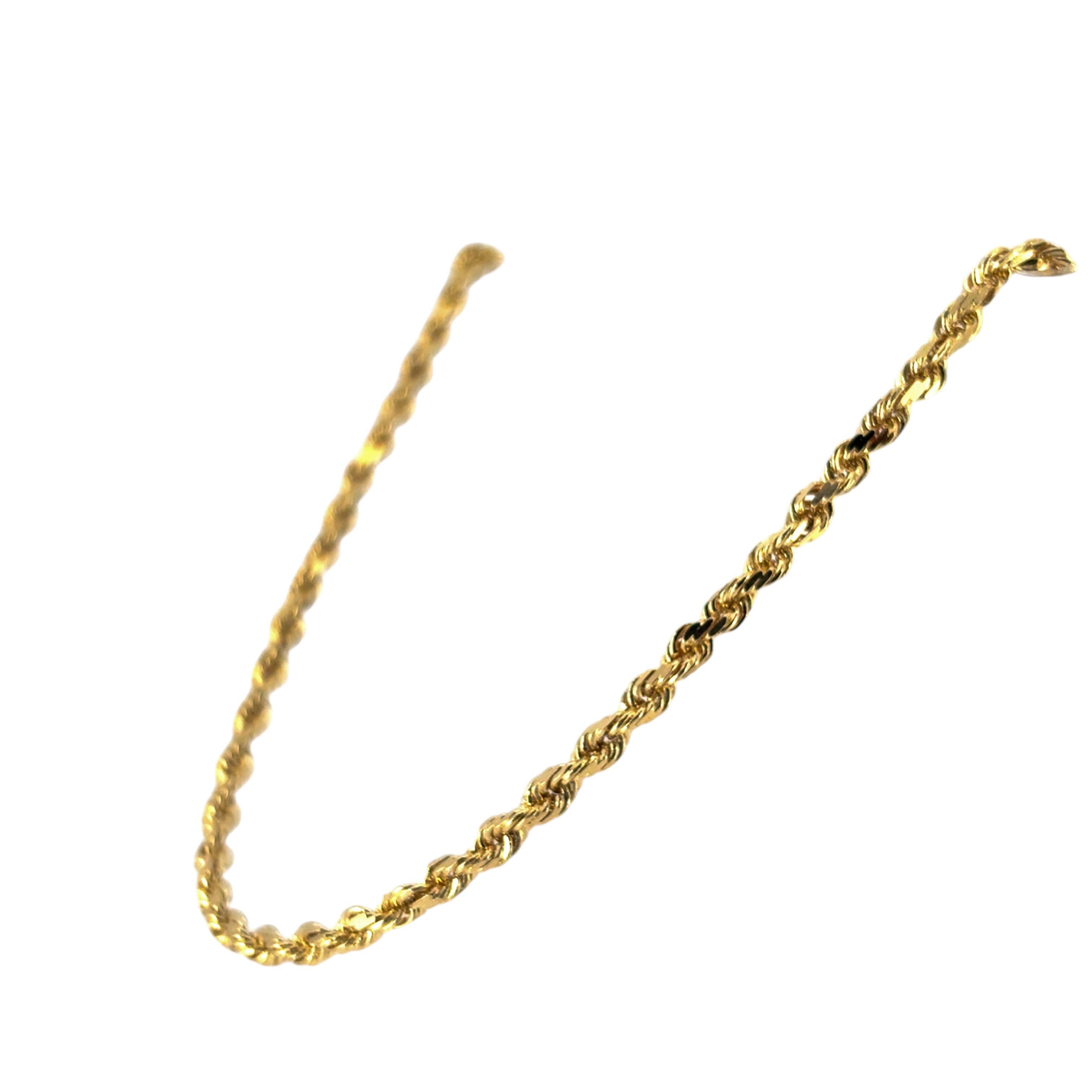 14k Yellow Gold Rope Necklace In Excellent Condition In Boca Raton, FL