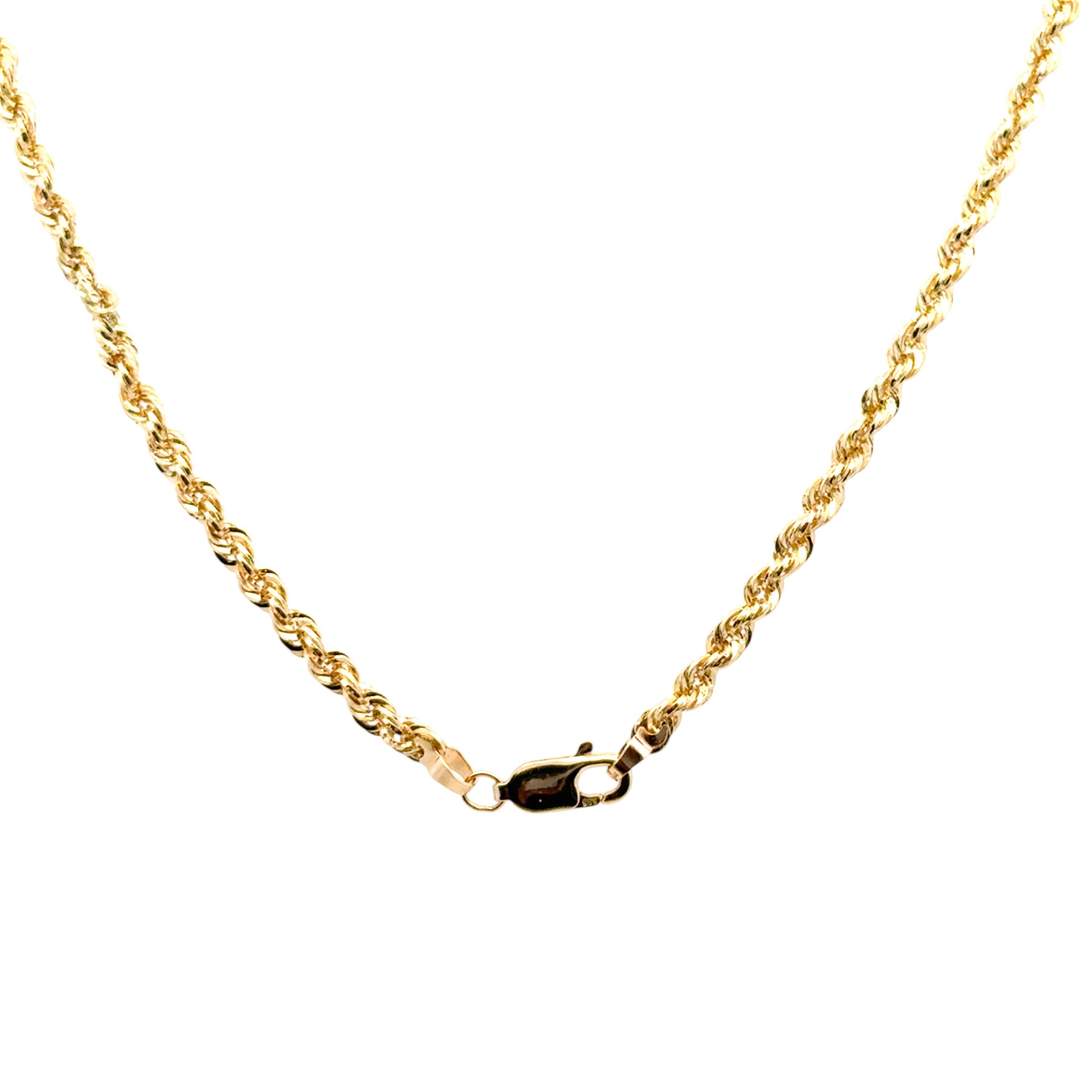 14k Yellow Gold Rope Necklace For Sale 1