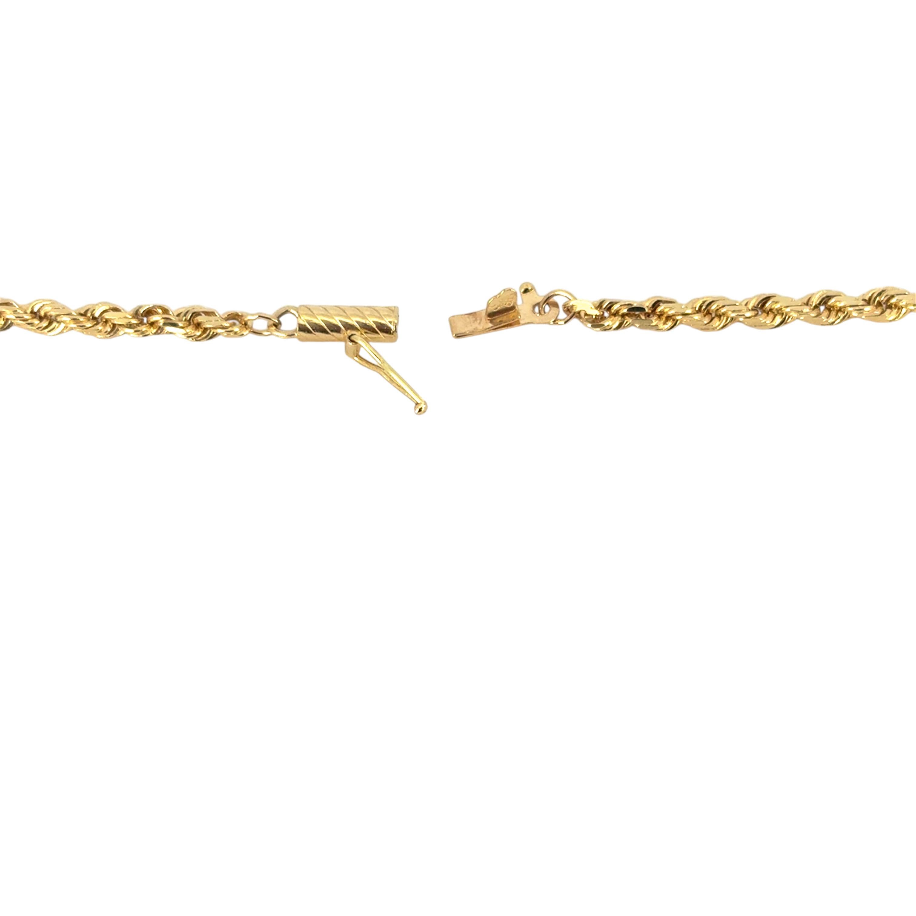 14k Yellow Gold Rope Necklace 2